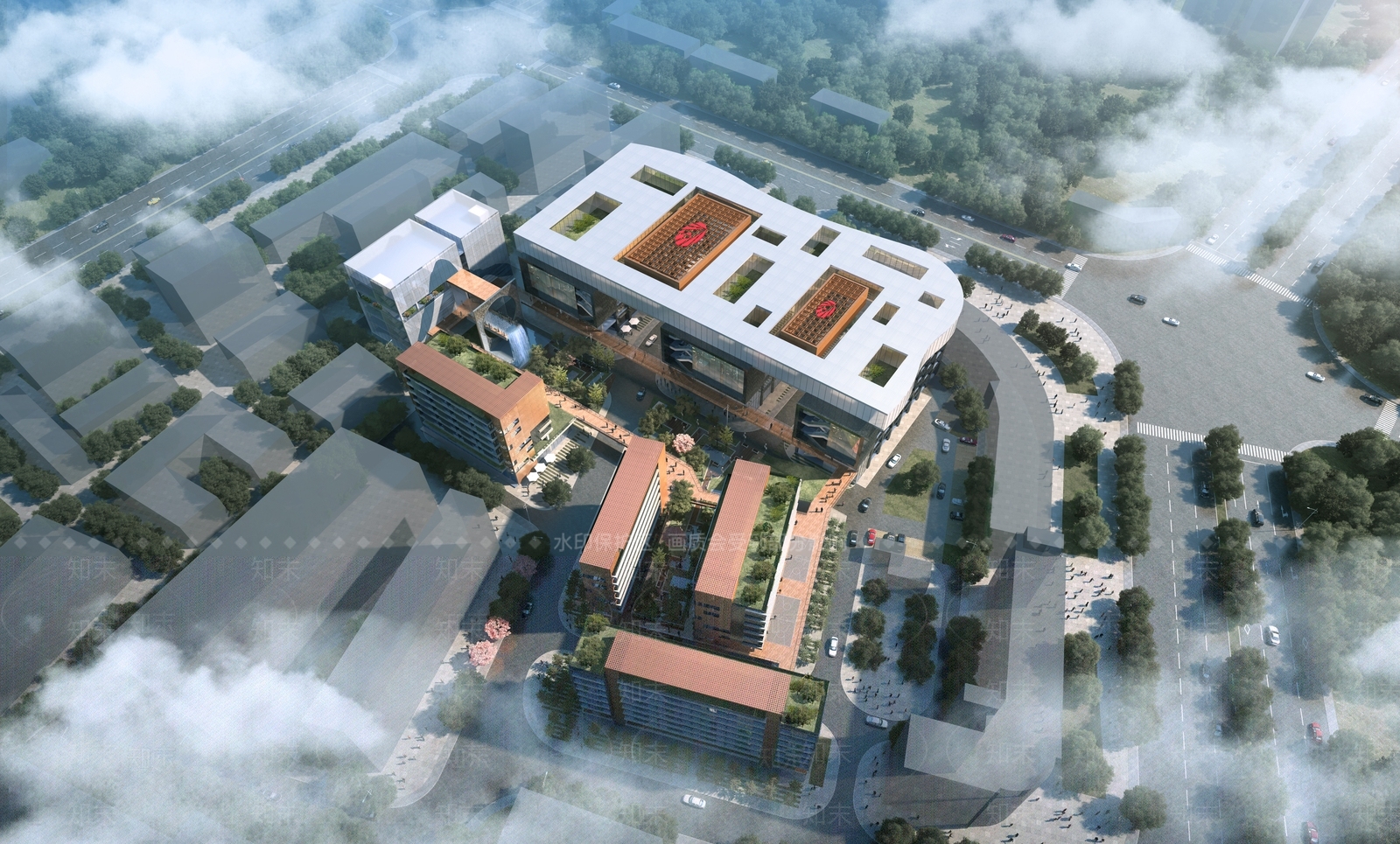 现代医院建筑SU模型下载【ID:1193095864】