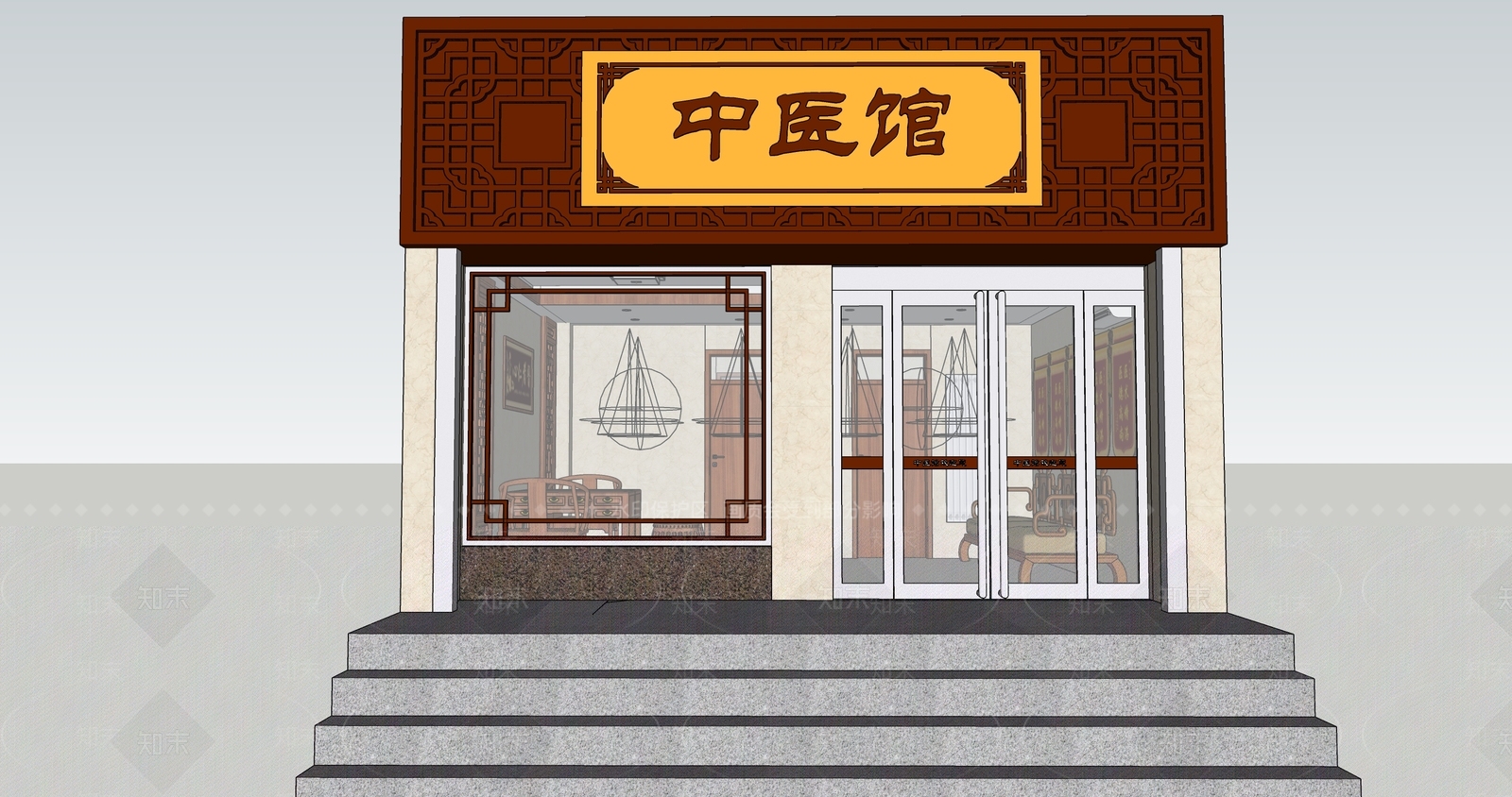 中式新中式其他公共空间SU模型下载【ID:1193097399】