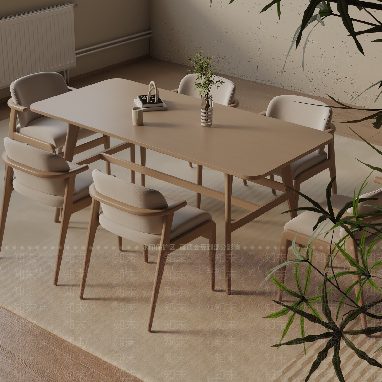现代餐桌3D模型下载【ID:1193098071】