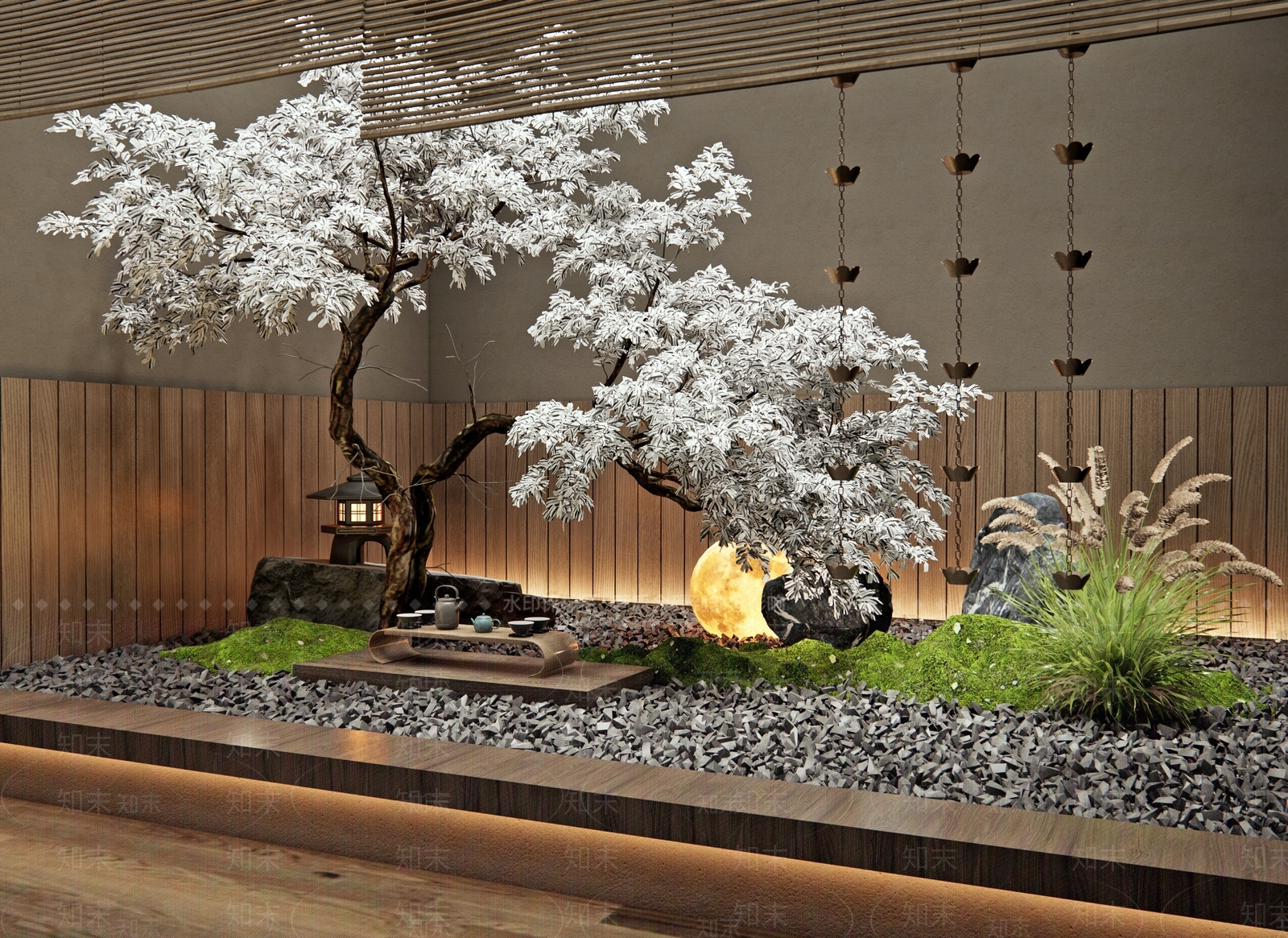 新中式禅意室内景观3D模型下载【ID:1193098244】