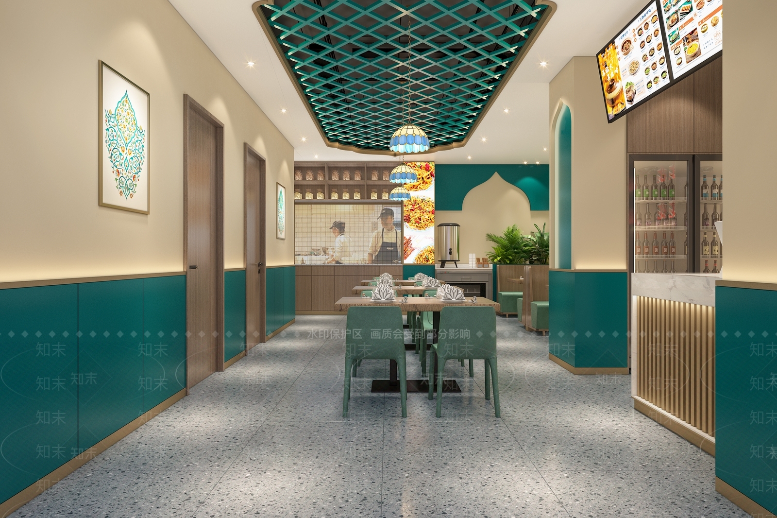 现代新中式烧烤店3D模型下载【ID:1193100115】