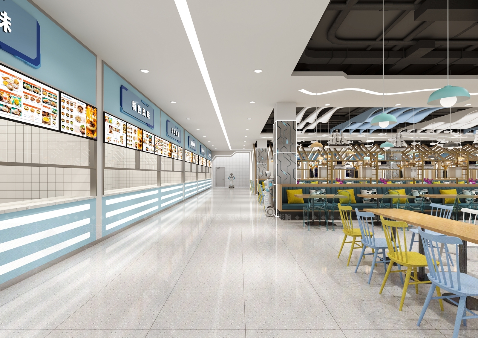 现代食堂3D模型下载【ID:1193100780】