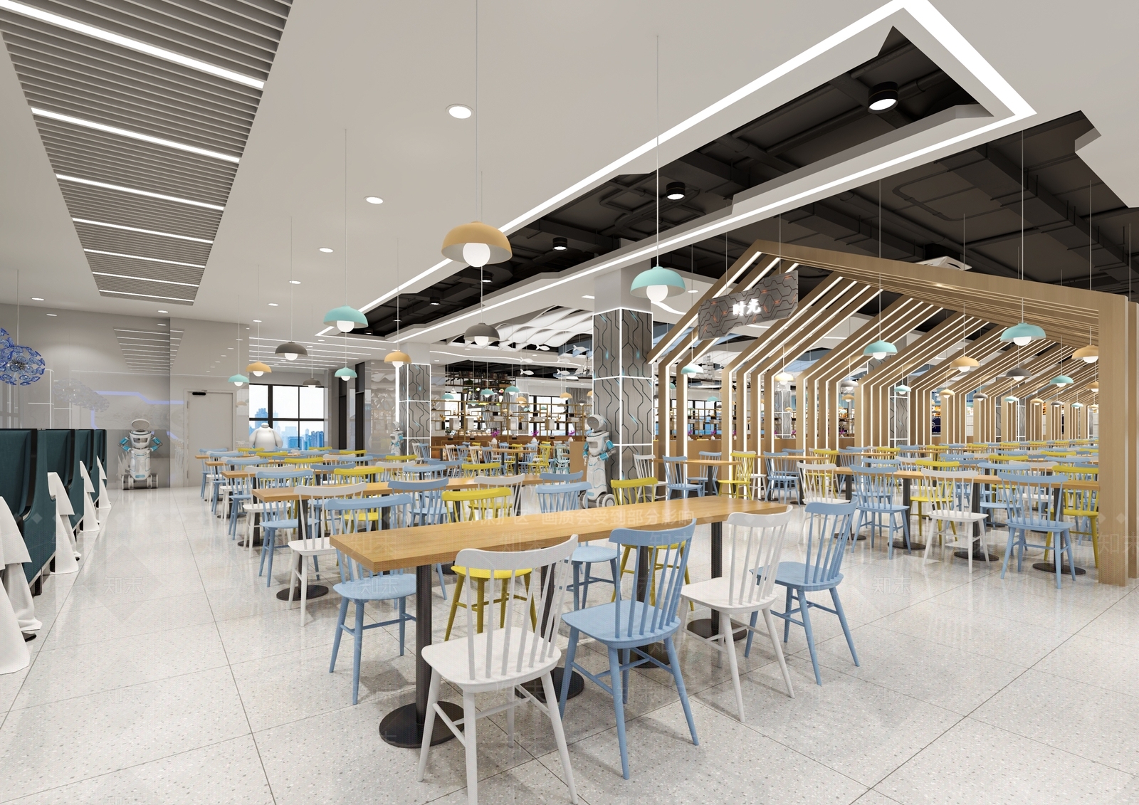 现代食堂3D模型下载【ID:1193100780】