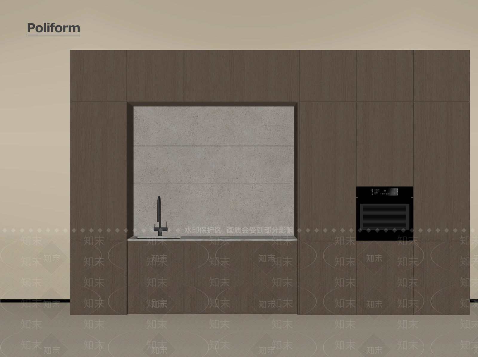 现代意式橱柜SU模型下载【ID:1193100548】