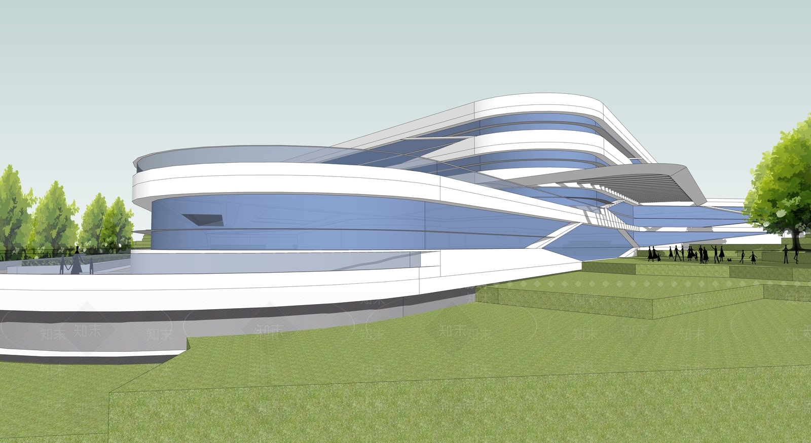 现代极简小公建SU模型下载【ID:1193102879】