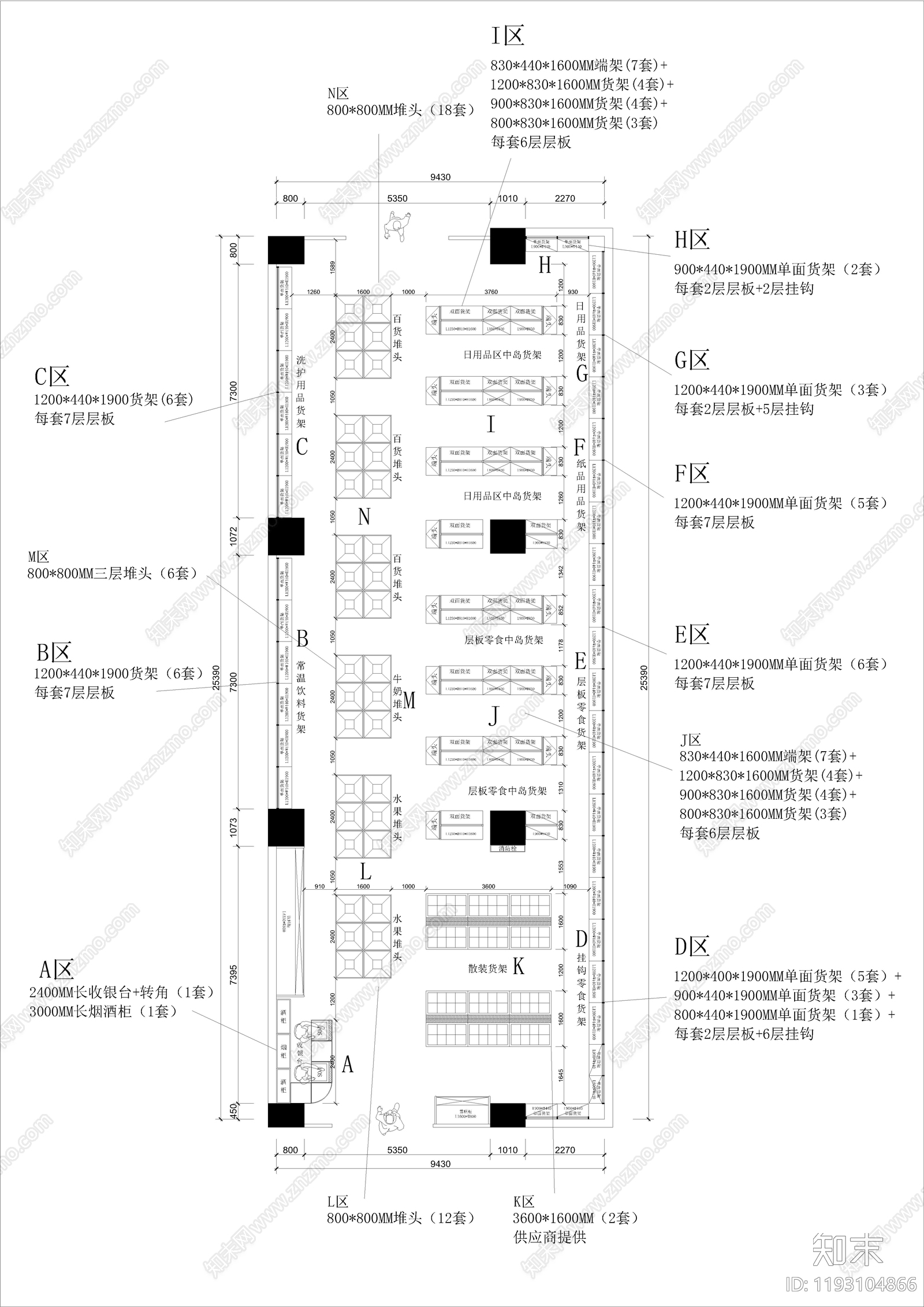 现代超市施工图下载【ID:1193104866】