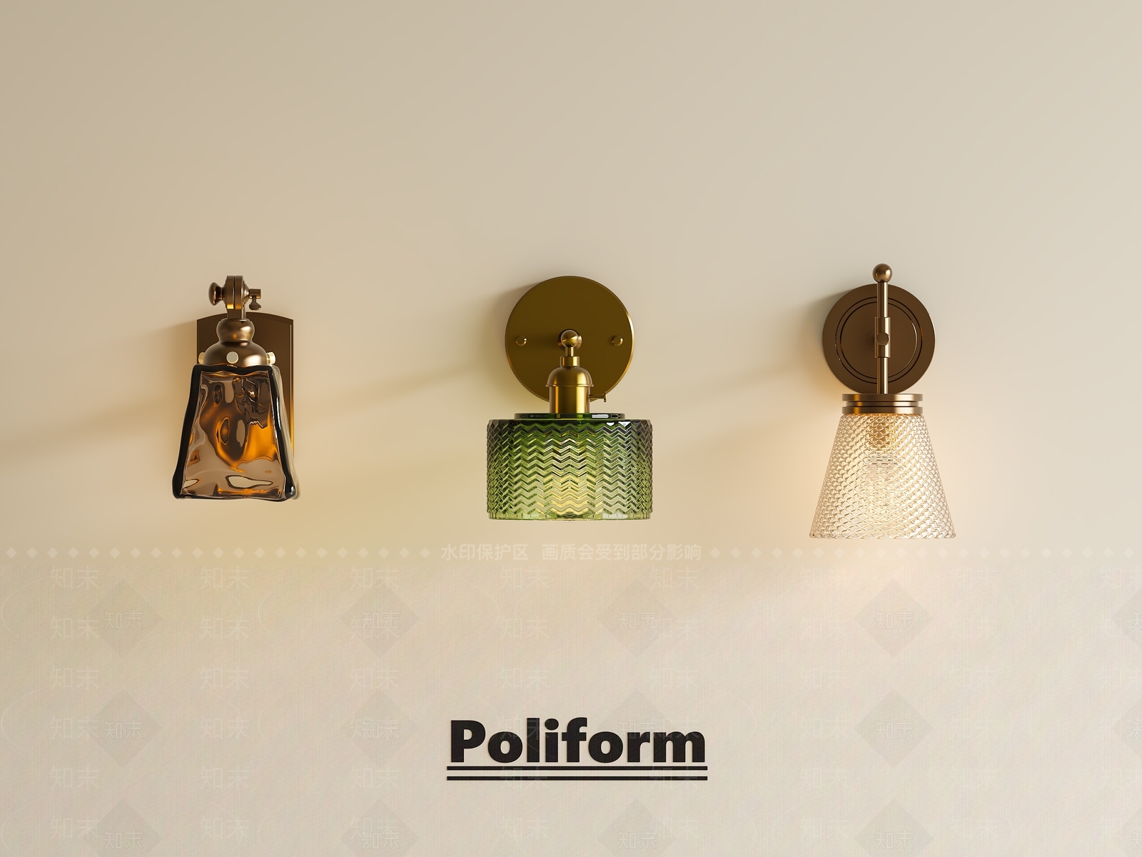 美式中古壁灯3D模型下载【ID:1193555911】