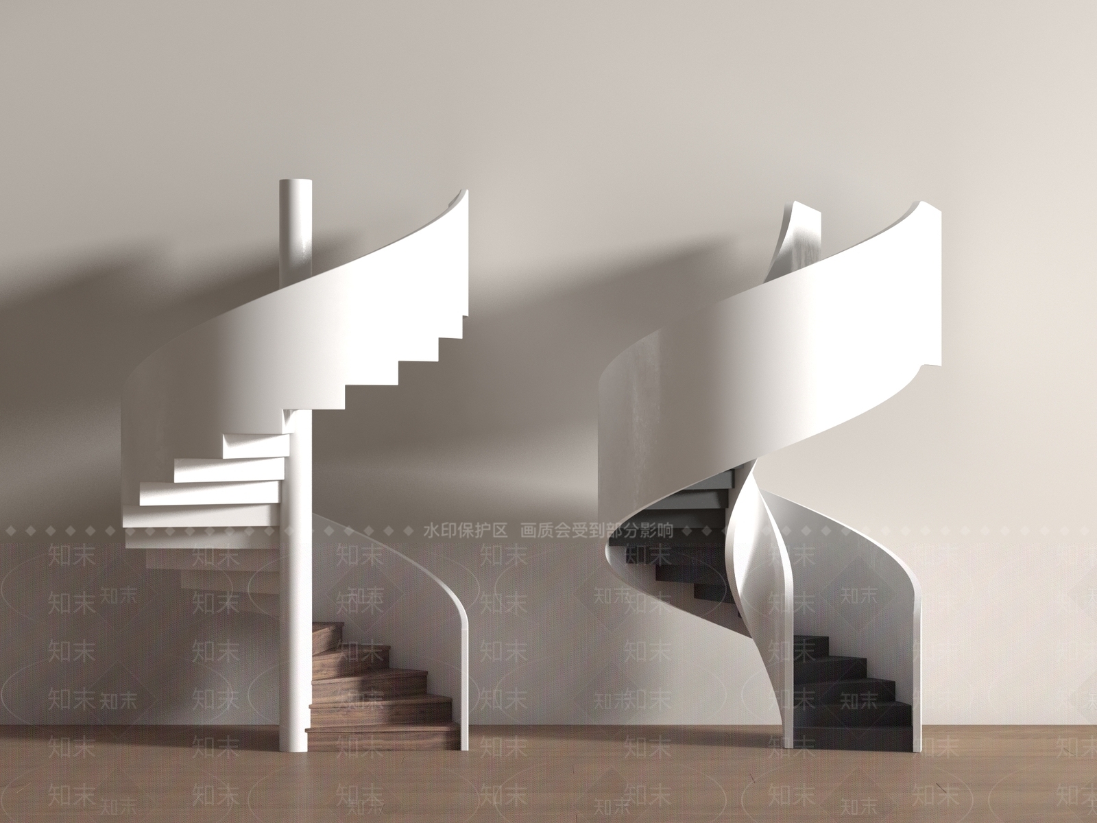现代旋转楼梯SU模型下载【ID:1193106893】