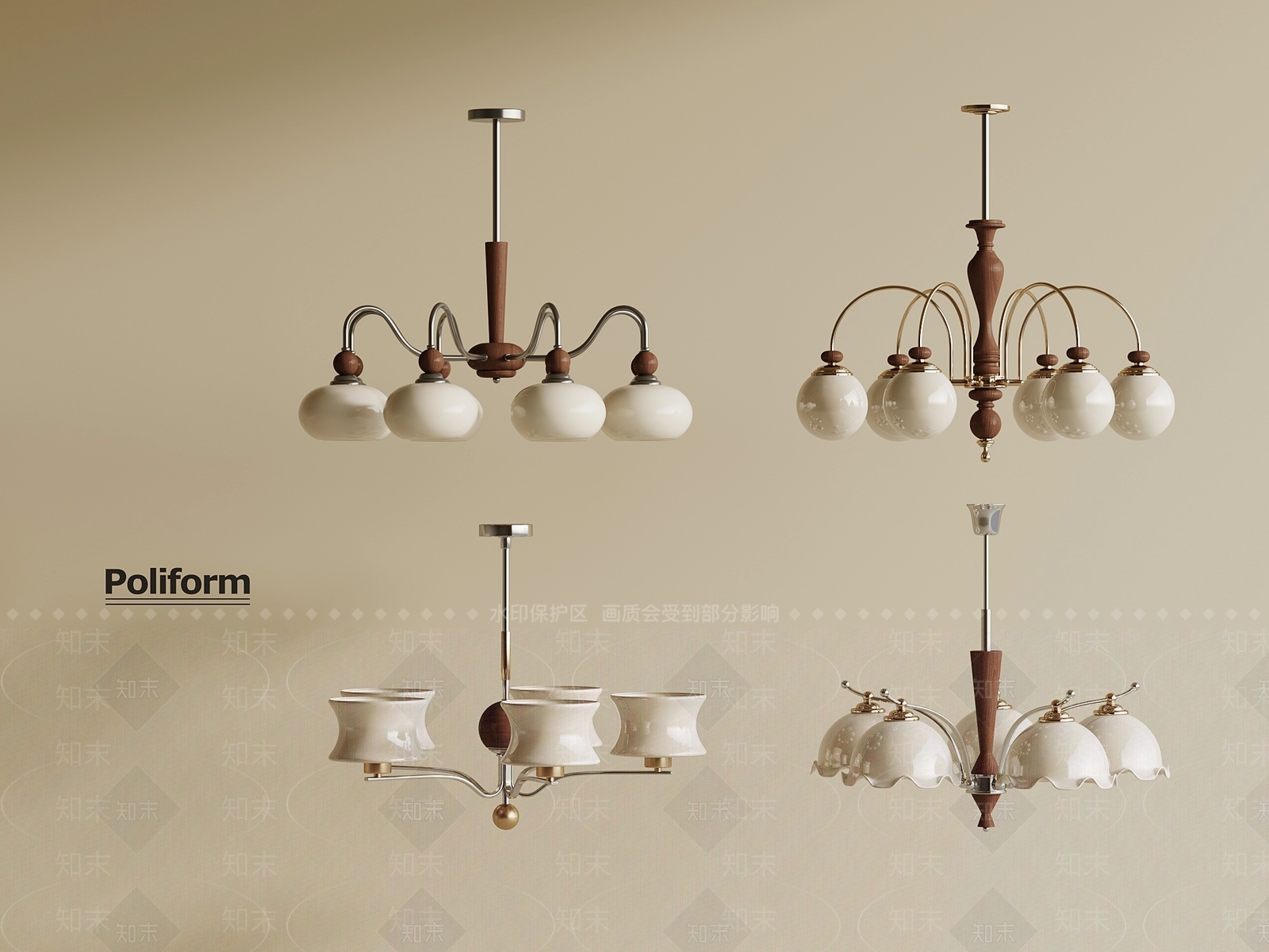 法式中古餐厅吊灯3D模型下载【ID:1193111467】