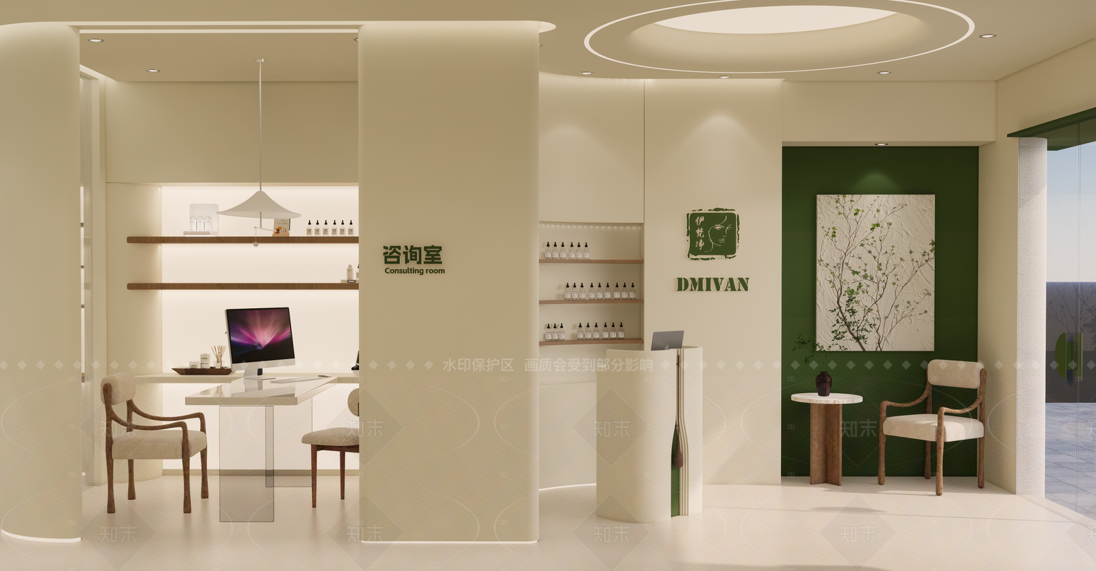 奶油美容院SU模型下载【ID:1216079751】