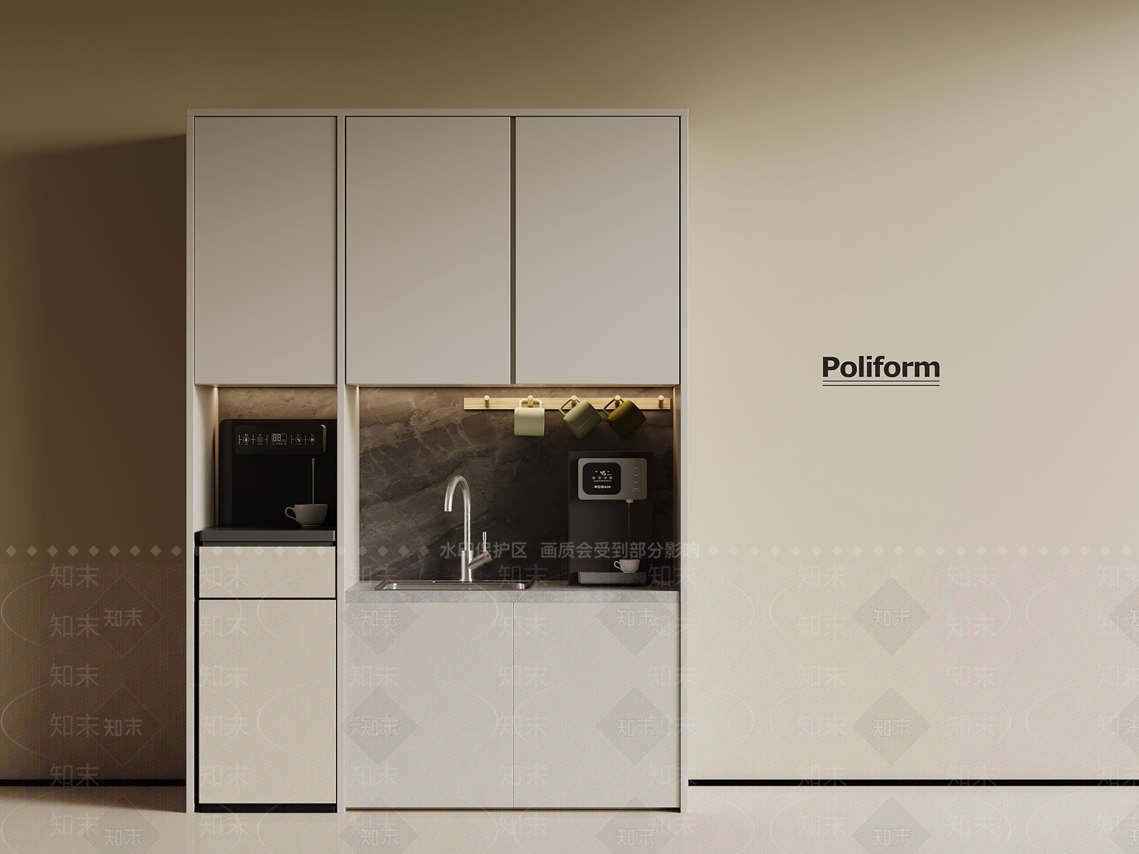 现代茶水间SU模型下载【ID:1193113065】