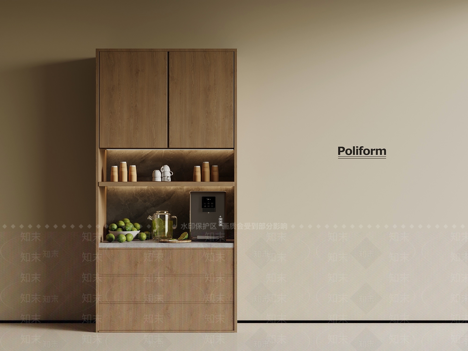 现代茶水间SU模型下载【ID:1193113284】