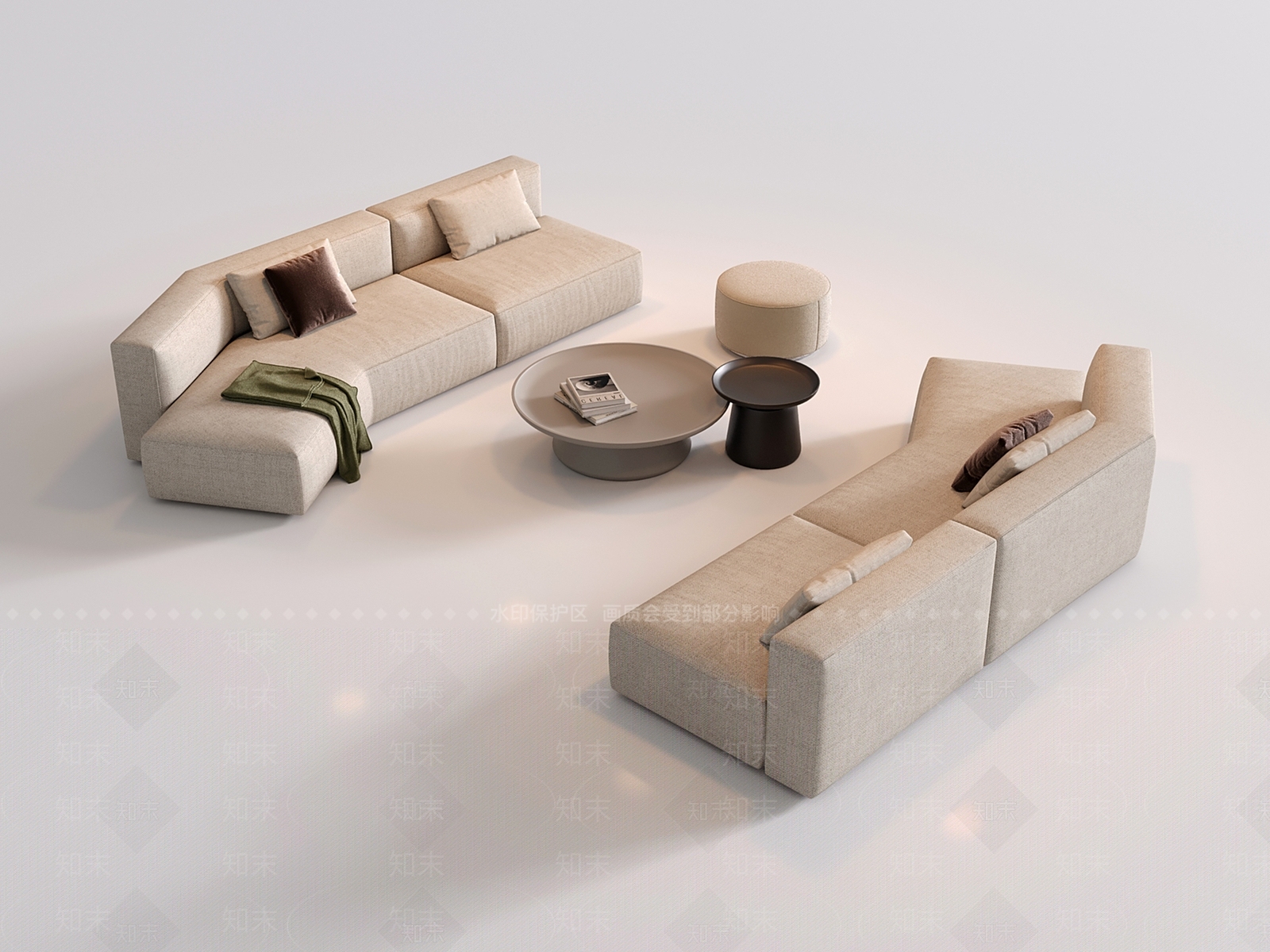 现代三人沙发3D模型下载【ID:1193115364】