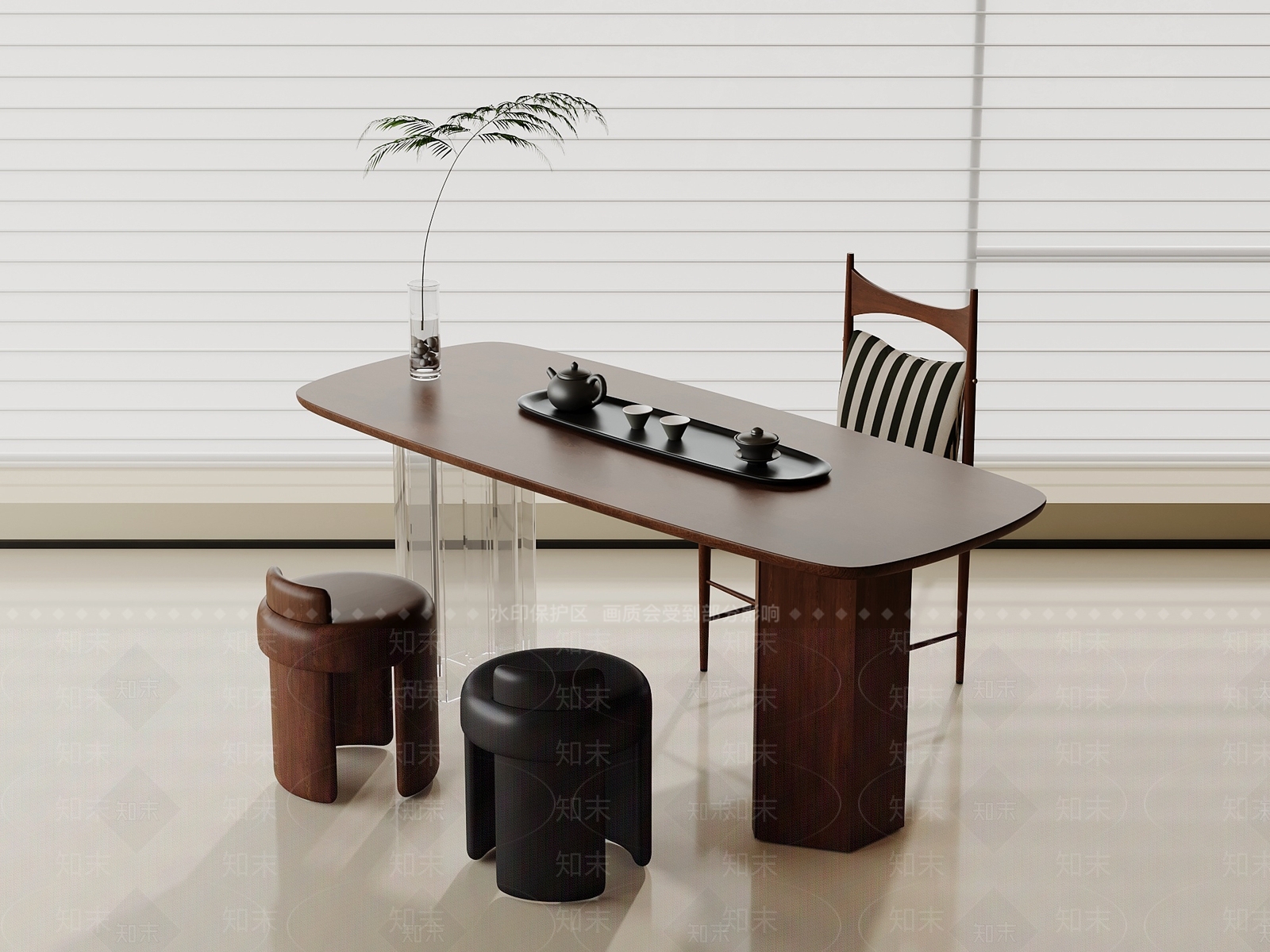 中古茶桌椅SU模型下载【ID:1193115669】