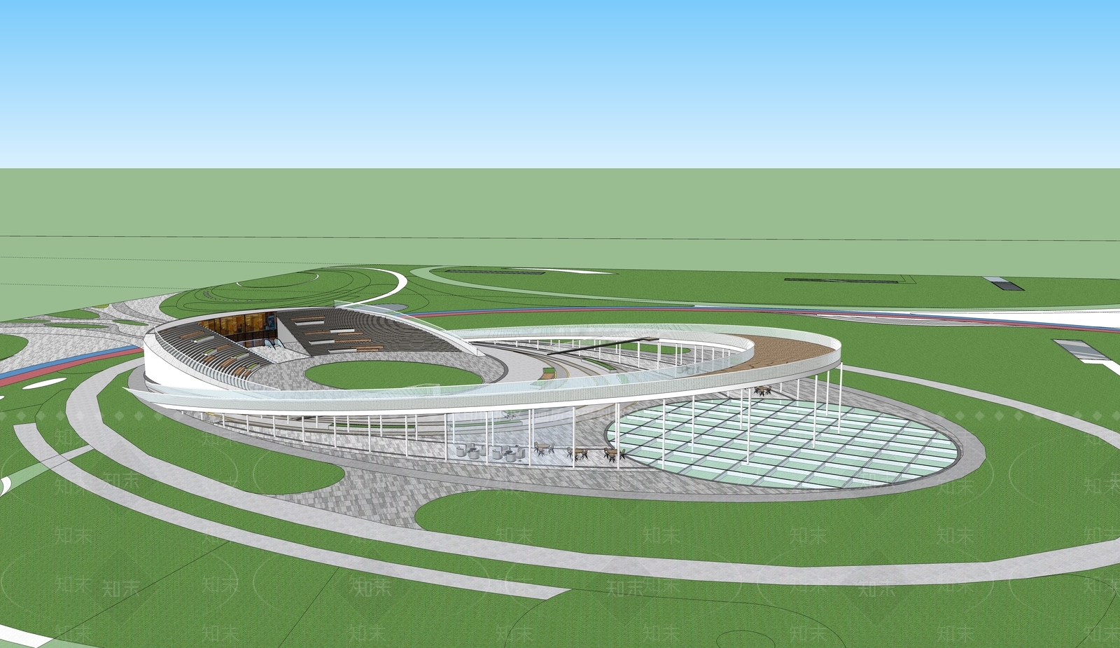 现代广场景观SU模型下载【ID:1193116844】