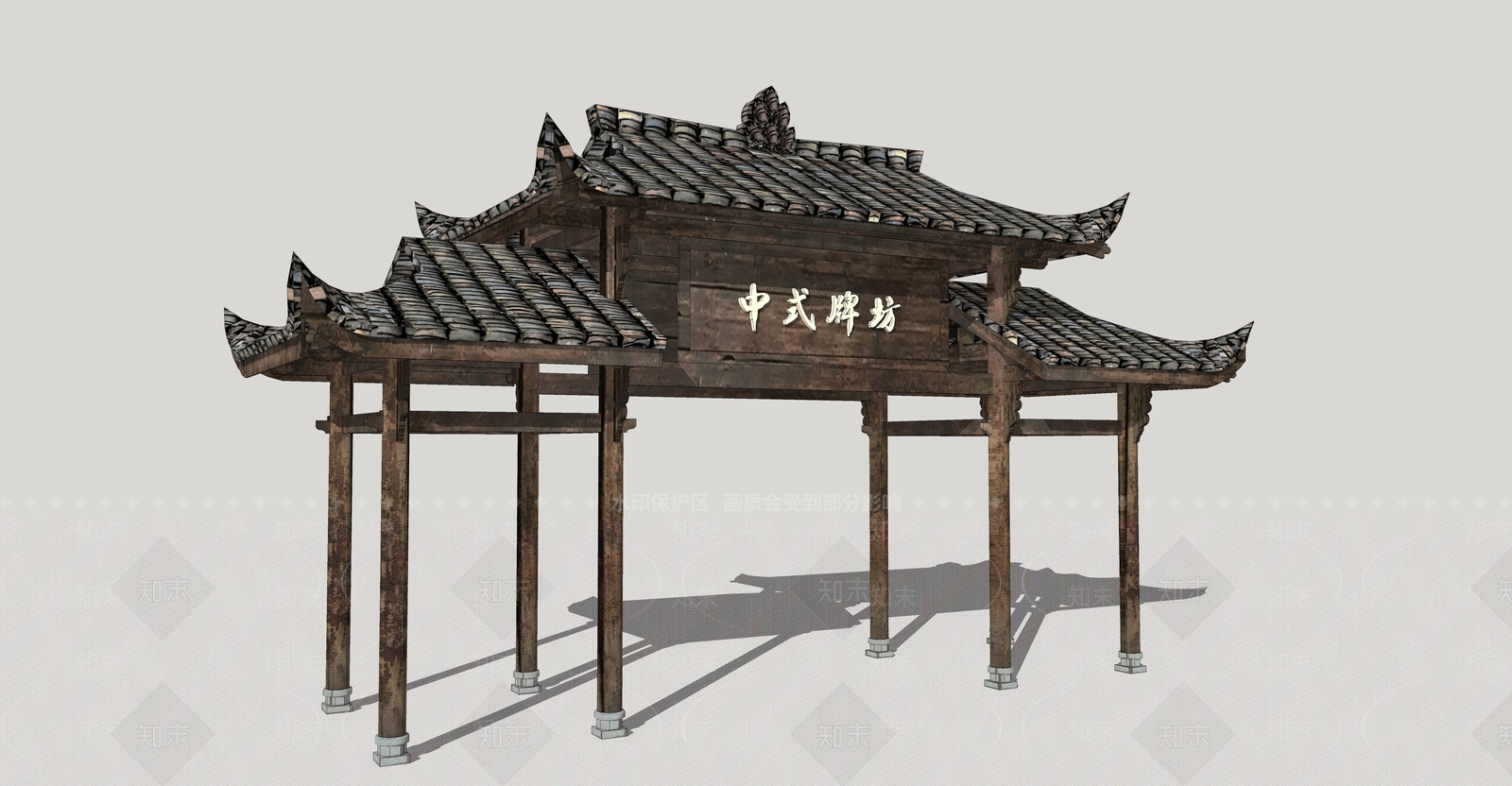 中式古建筑SU模型下载【ID:1193116799】