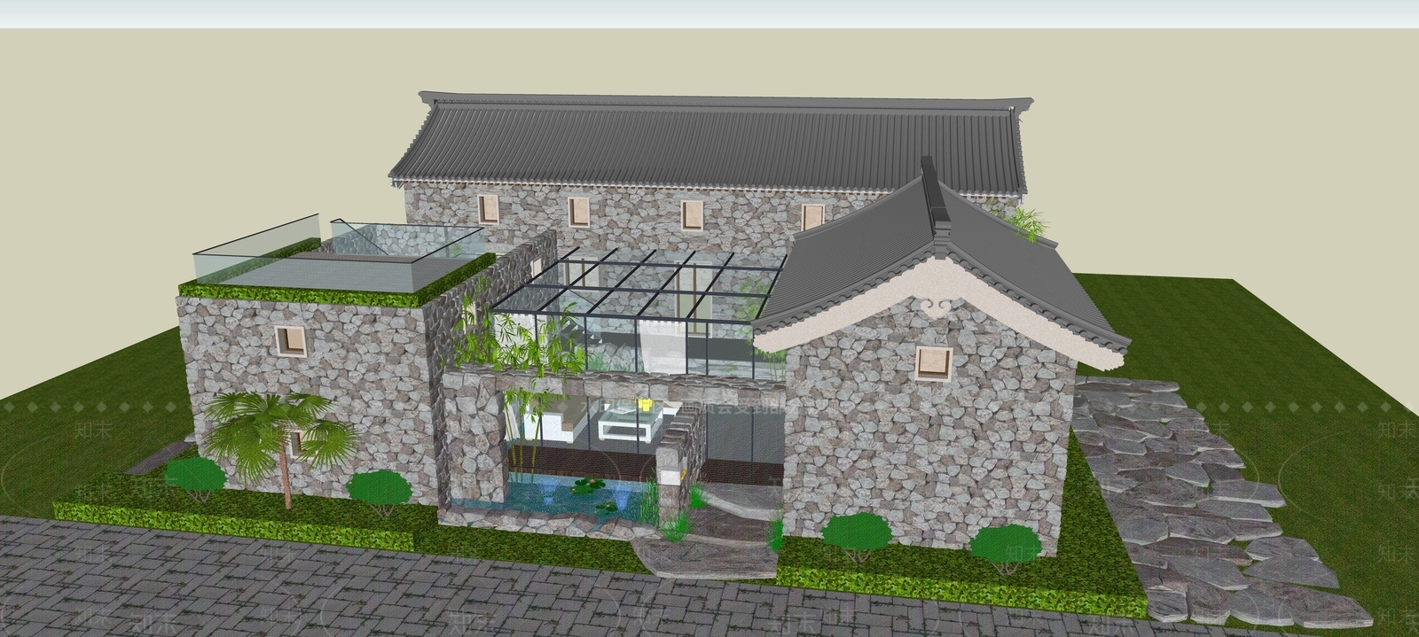 现代其他民宿SU模型下载【ID:1193117481】