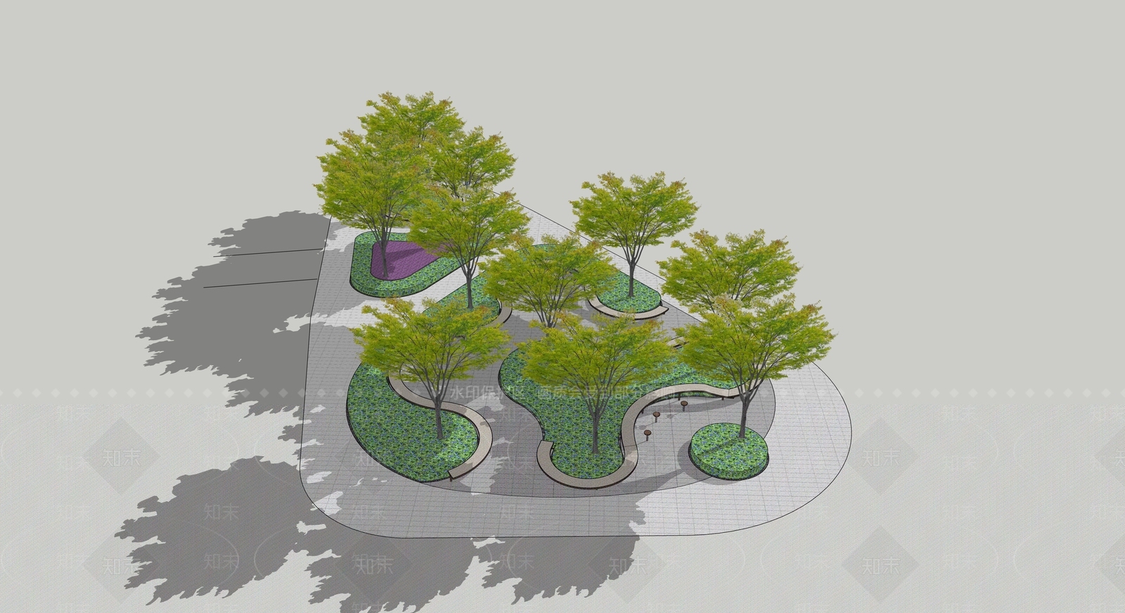 现代口袋公园SU模型下载【ID:1193118781】