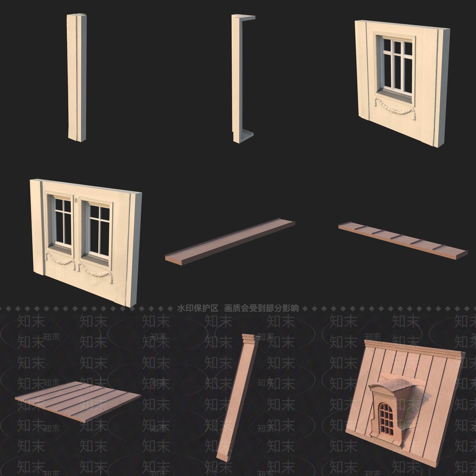 现代门窗展厅3D模型下载【ID:1193118728】