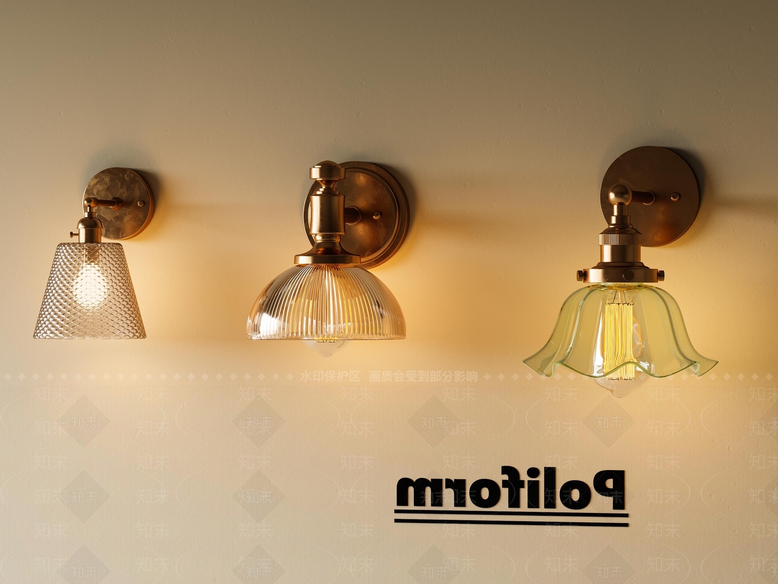 美式复古壁灯3D模型下载【ID:1193118883】