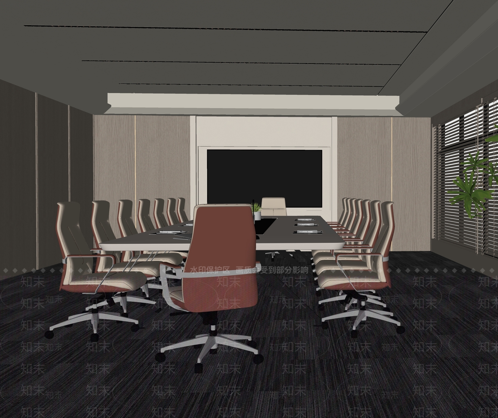 现代会议室SU模型下载【ID:1193119134】