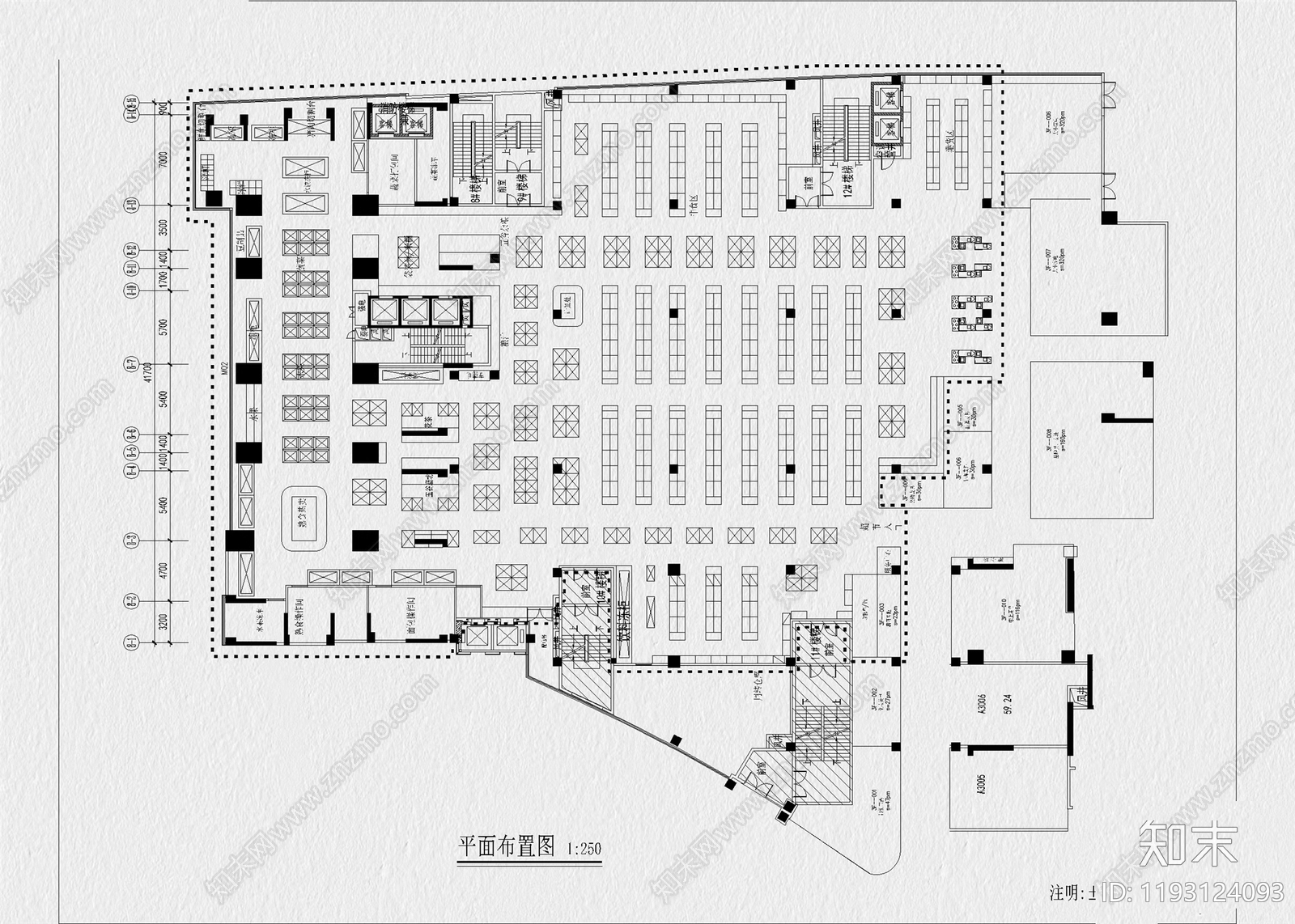 现代超市cad施工图下载【ID:1193124093】