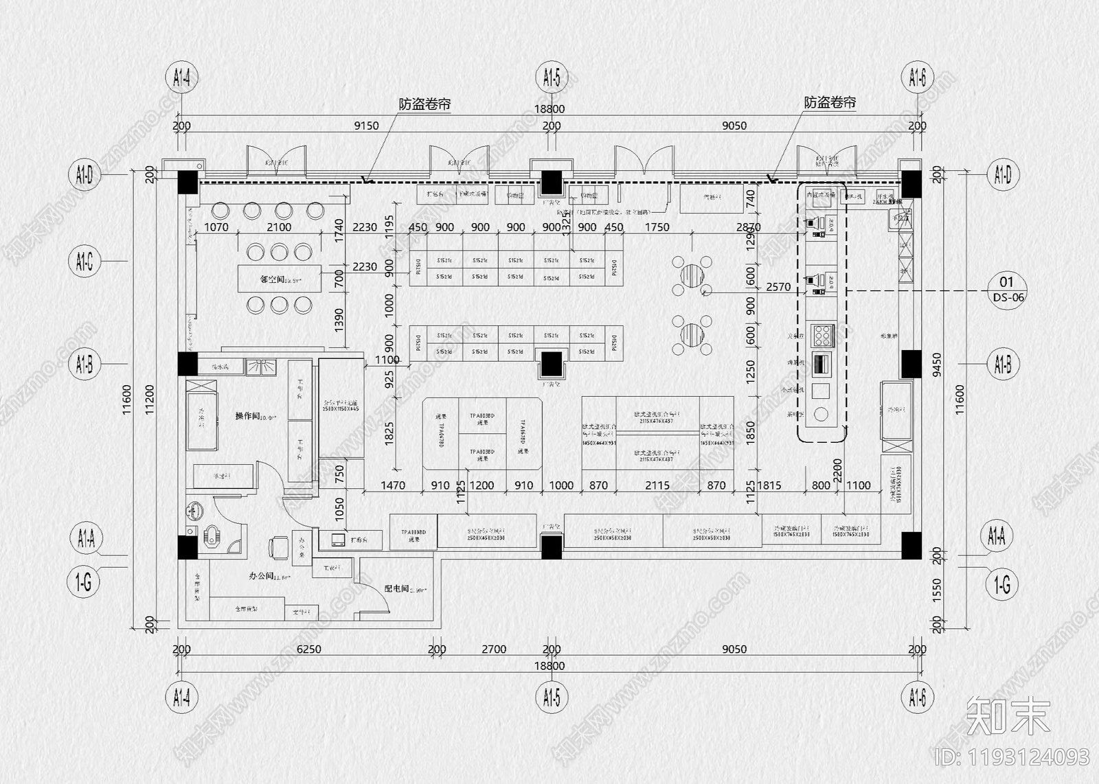 现代超市cad施工图下载【ID:1193124093】