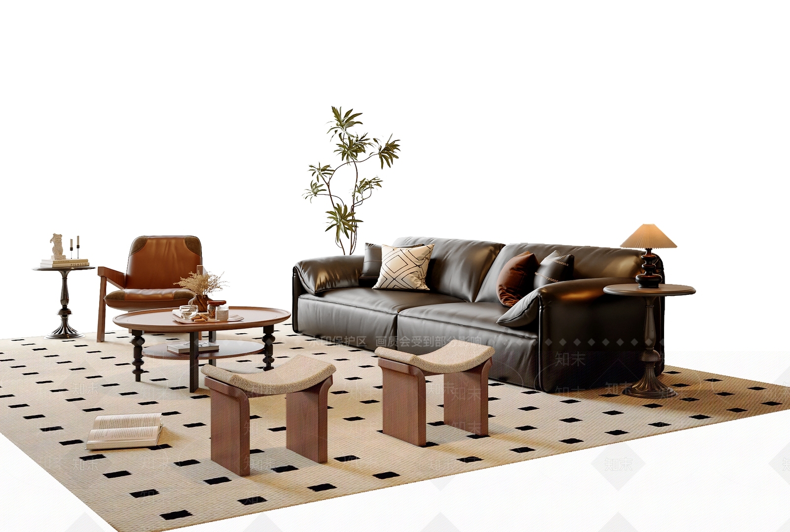 法式中古沙发组合SU模型下载【ID:1193126015】