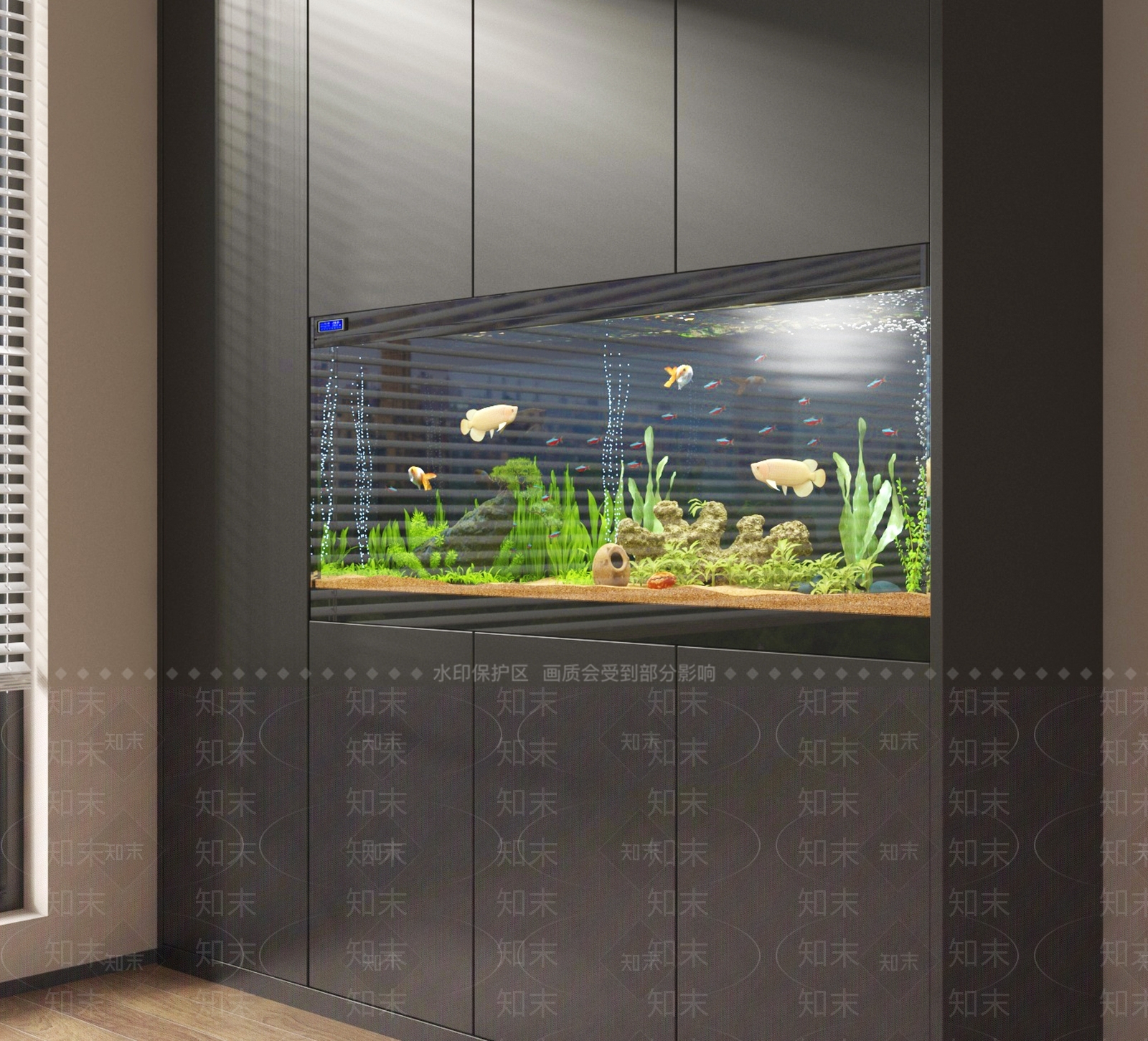 现代鱼缸3D模型下载【ID:1193129744】