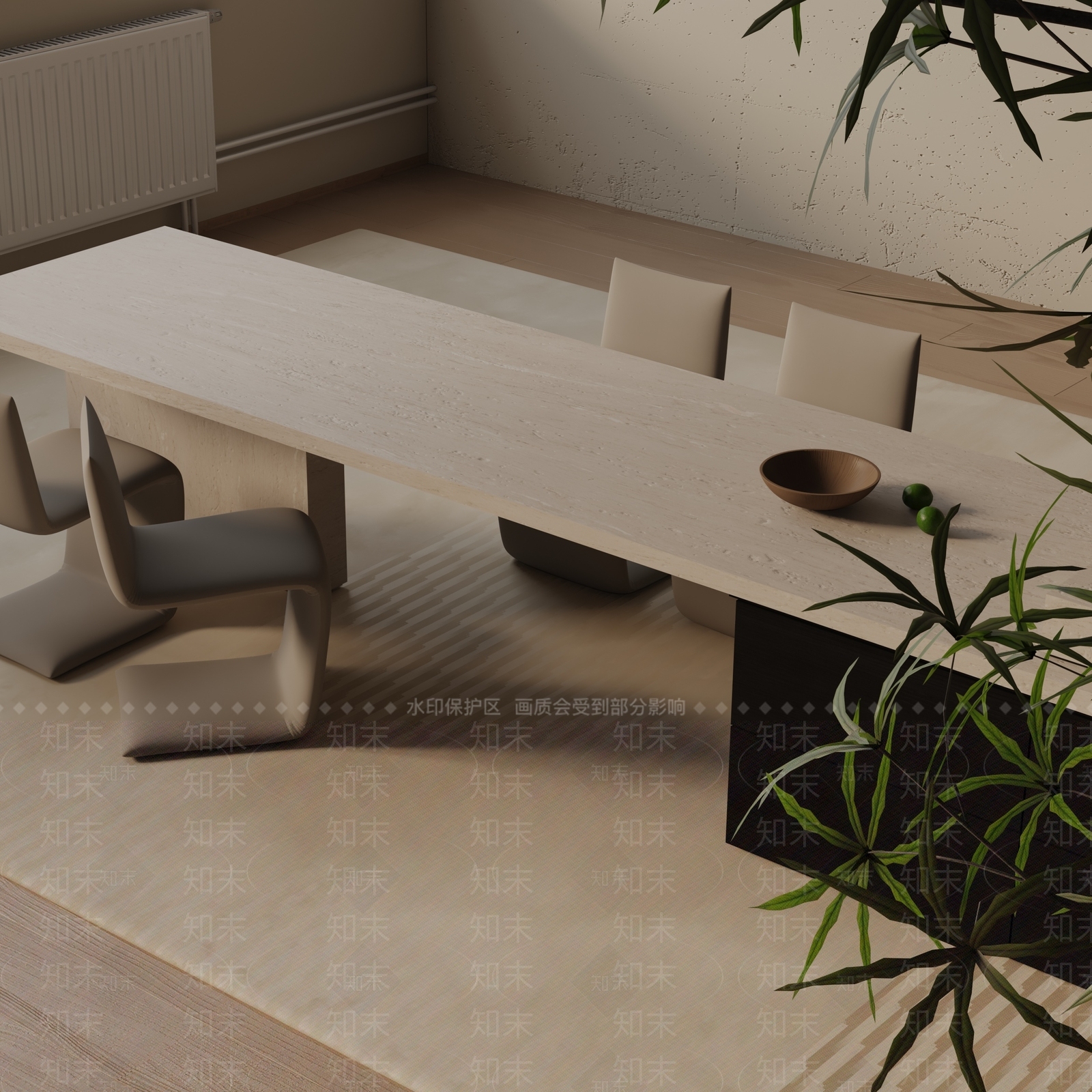 现代餐桌3D模型下载【ID:1193130191】