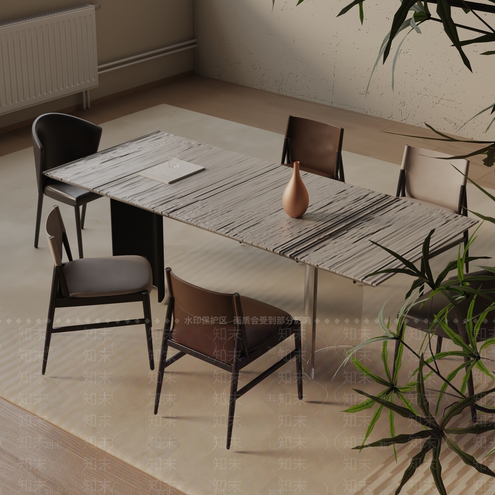现代餐桌3D模型下载【ID:1193130319】