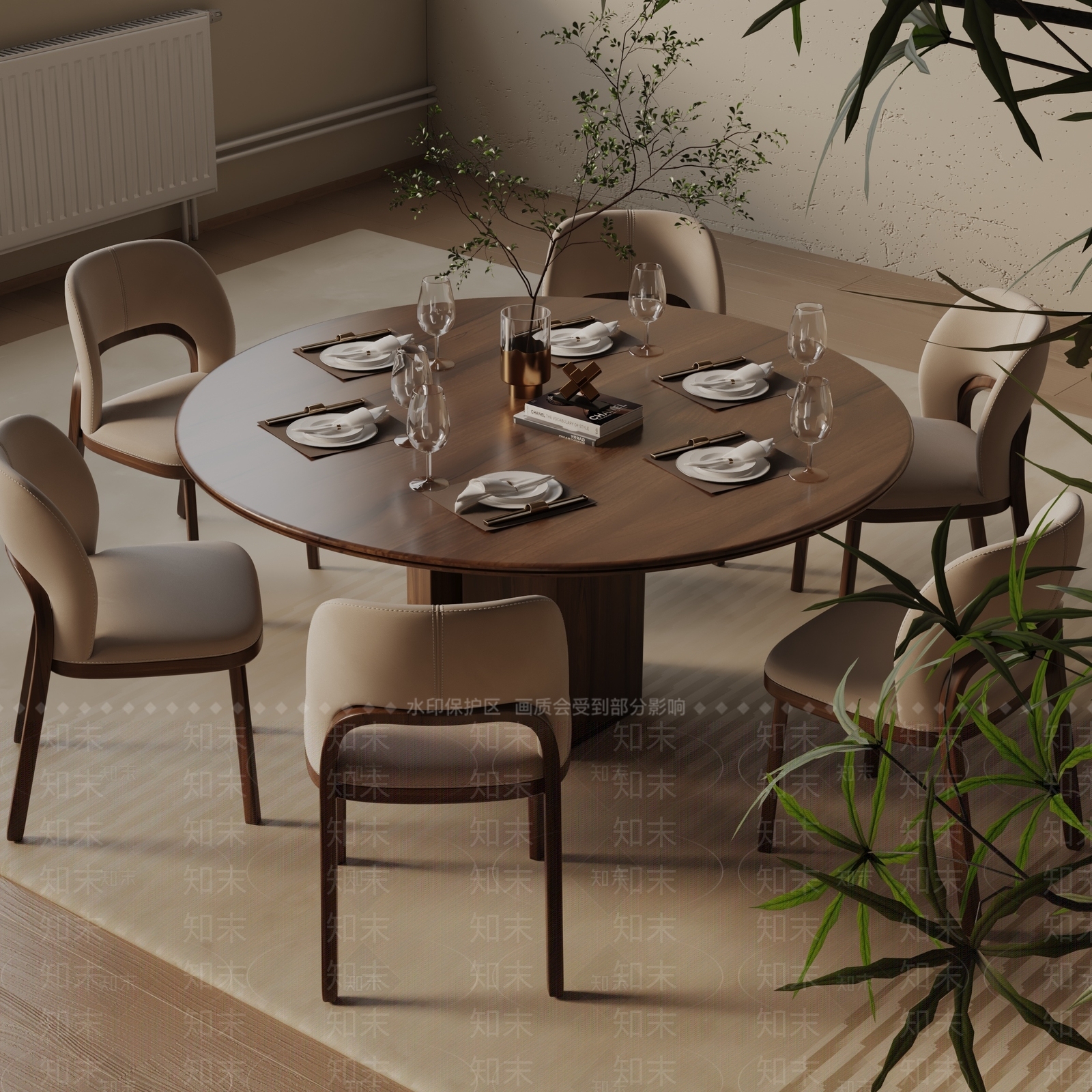 现代餐桌3D模型下载【ID:1193130818】