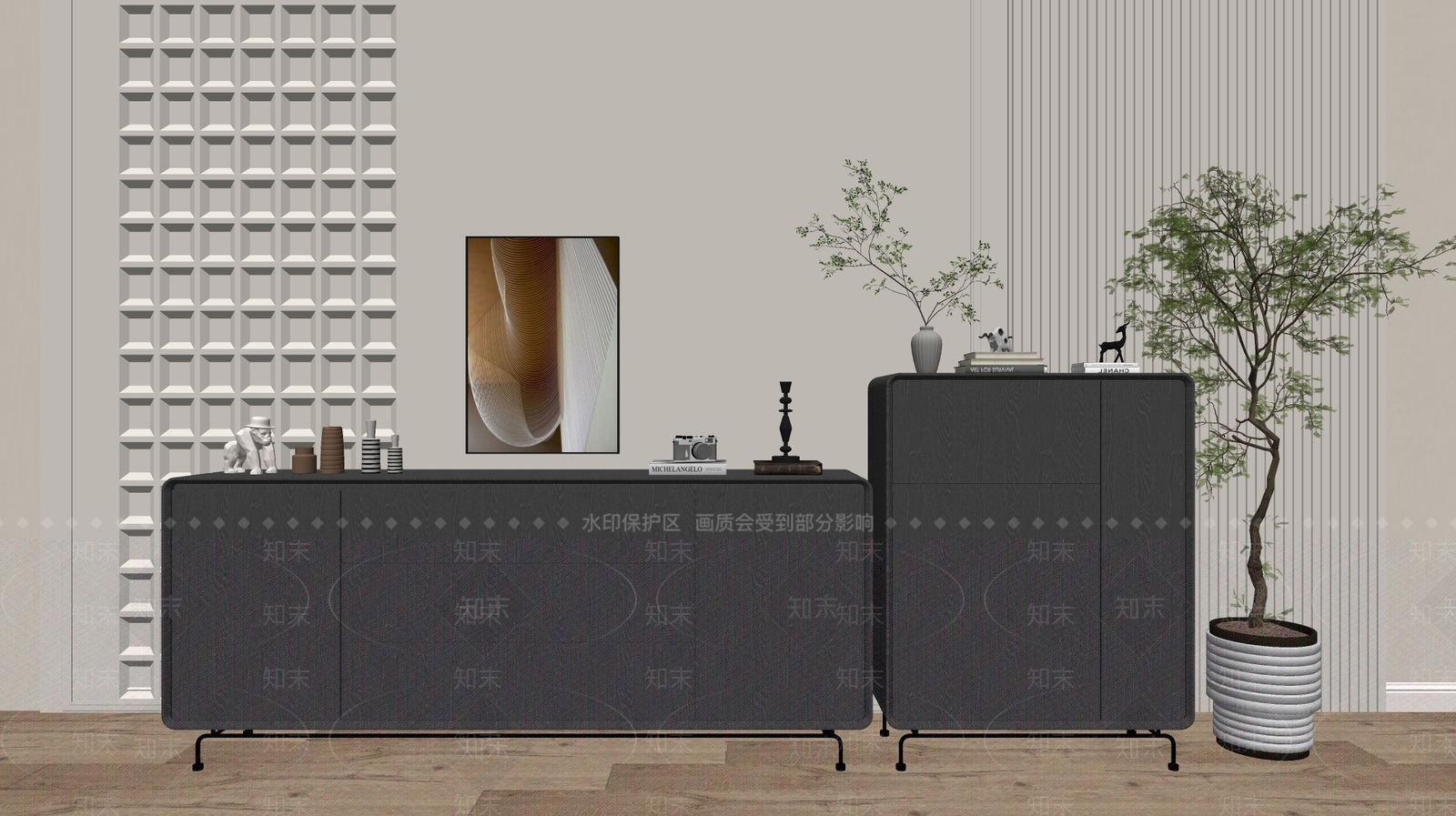 现代斗柜SU模型下载【ID:1193130953】