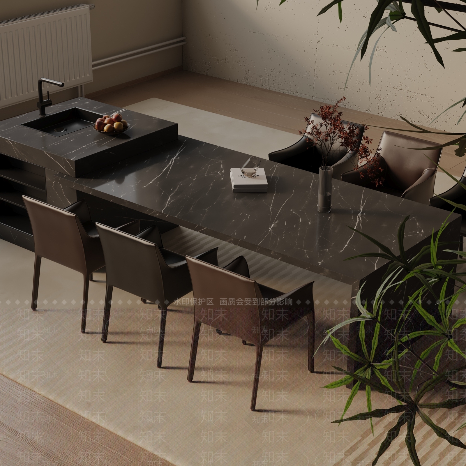 现代餐桌3D模型下载【ID:1193131805】