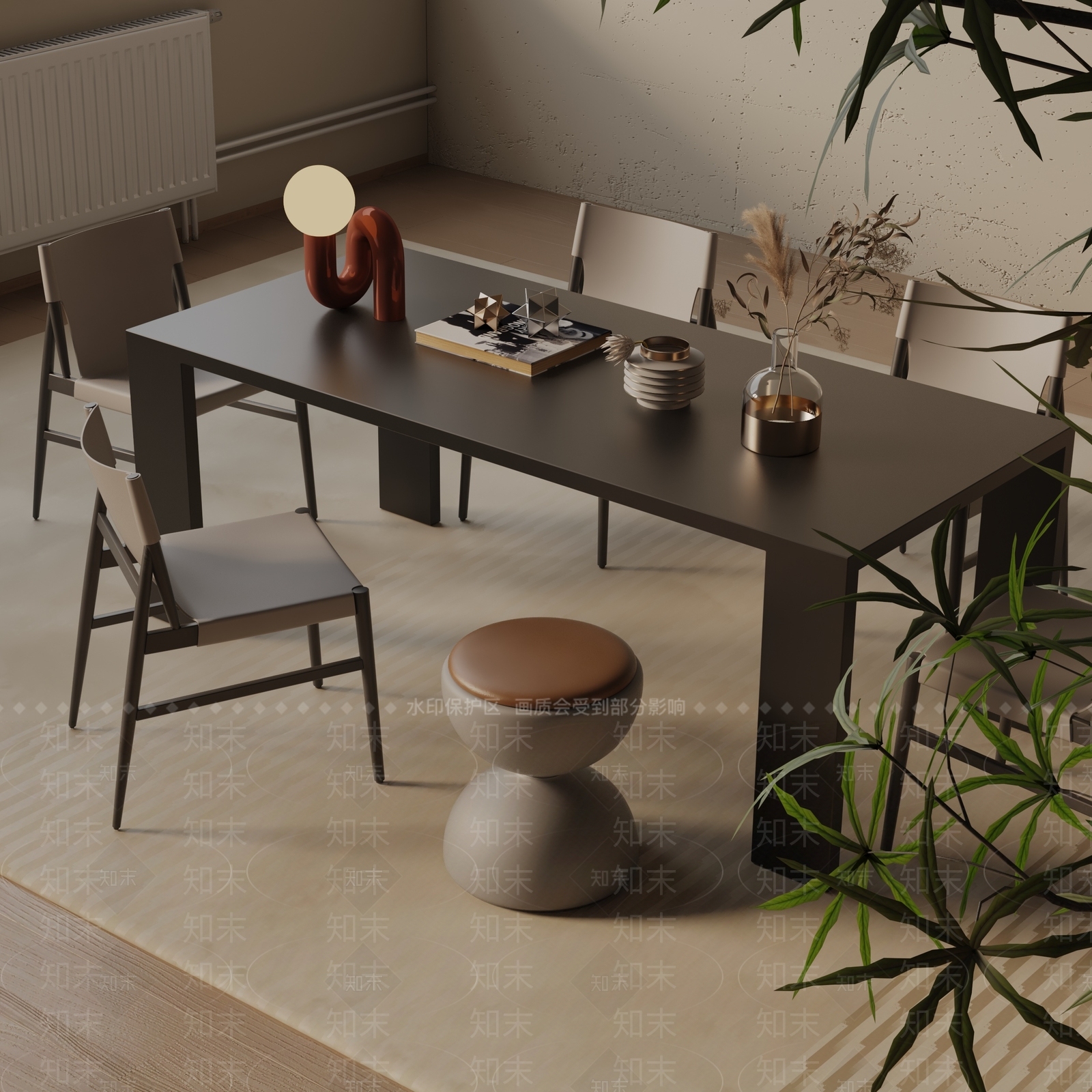 现代餐桌3D模型下载【ID:1193133008】