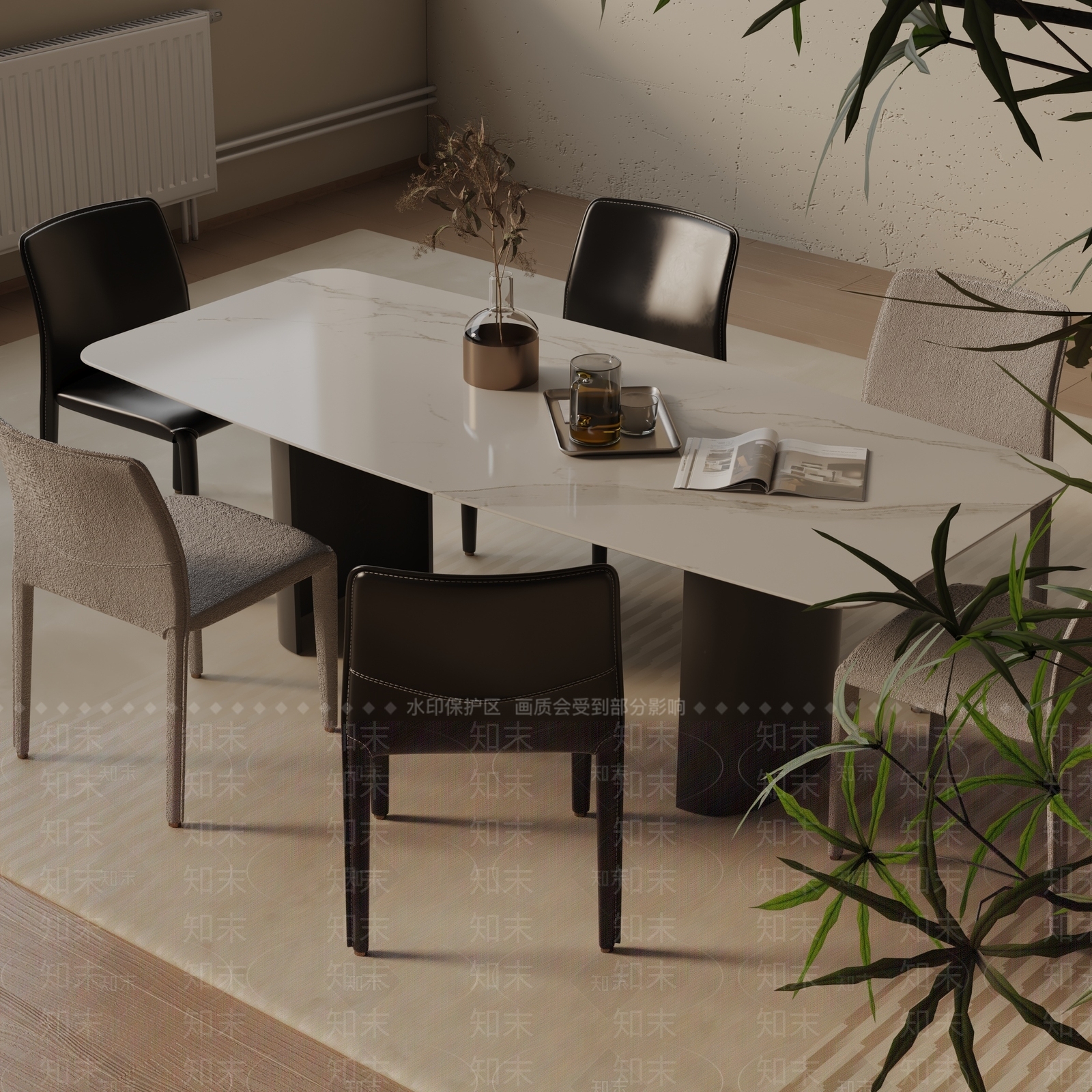 现代餐桌3D模型下载【ID:1193134997】