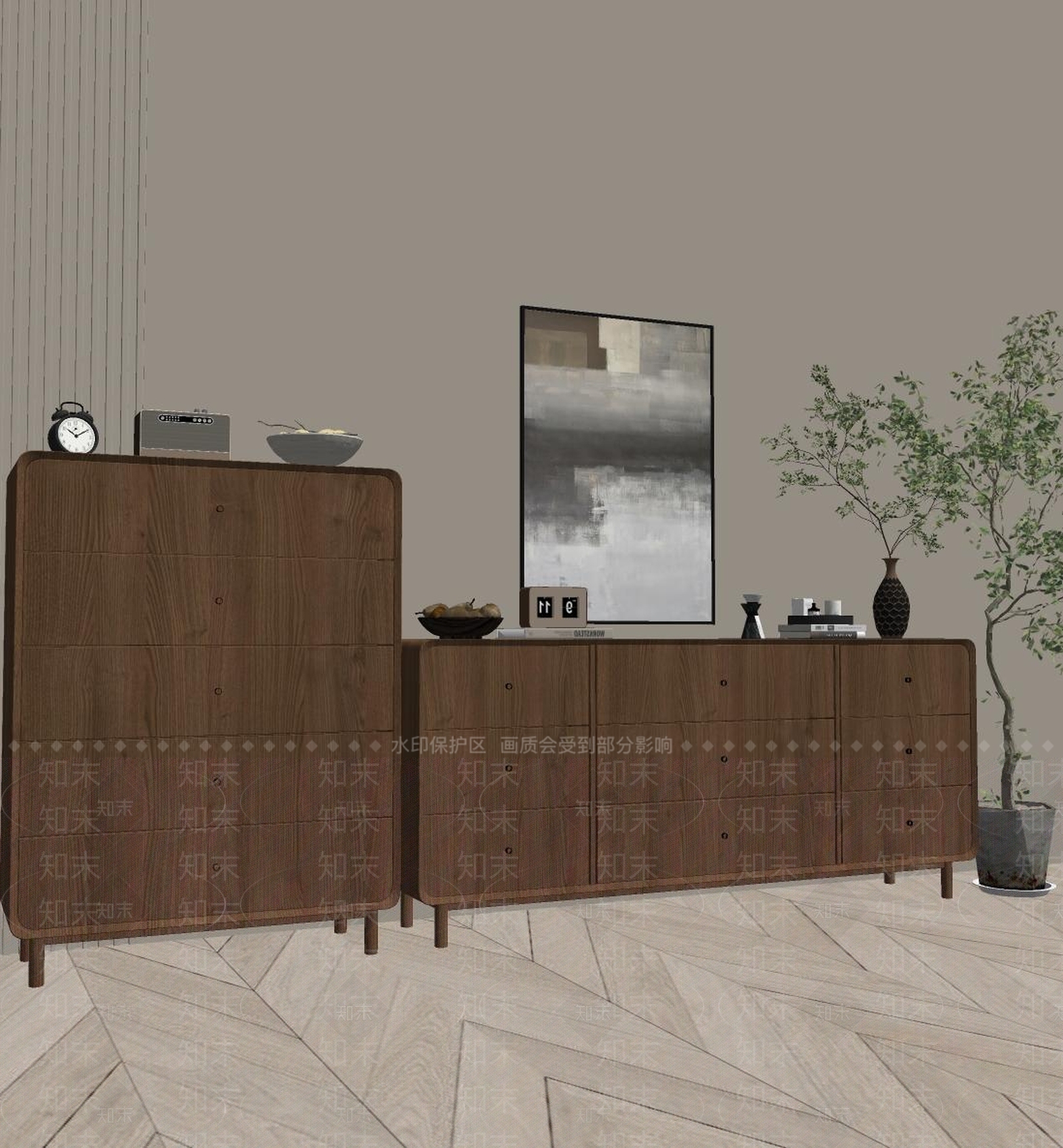 中古斗柜SU模型下载【ID:1193135308】