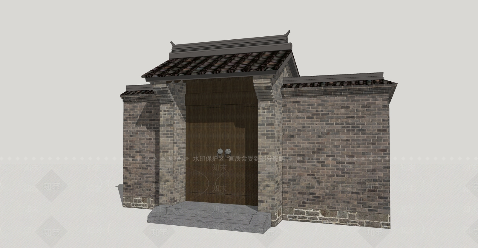中式古建筑SU模型下载【ID:1193137767】