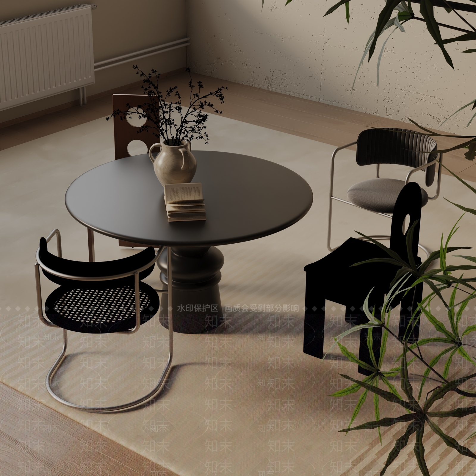 现代餐桌3D模型下载【ID:1193138120】