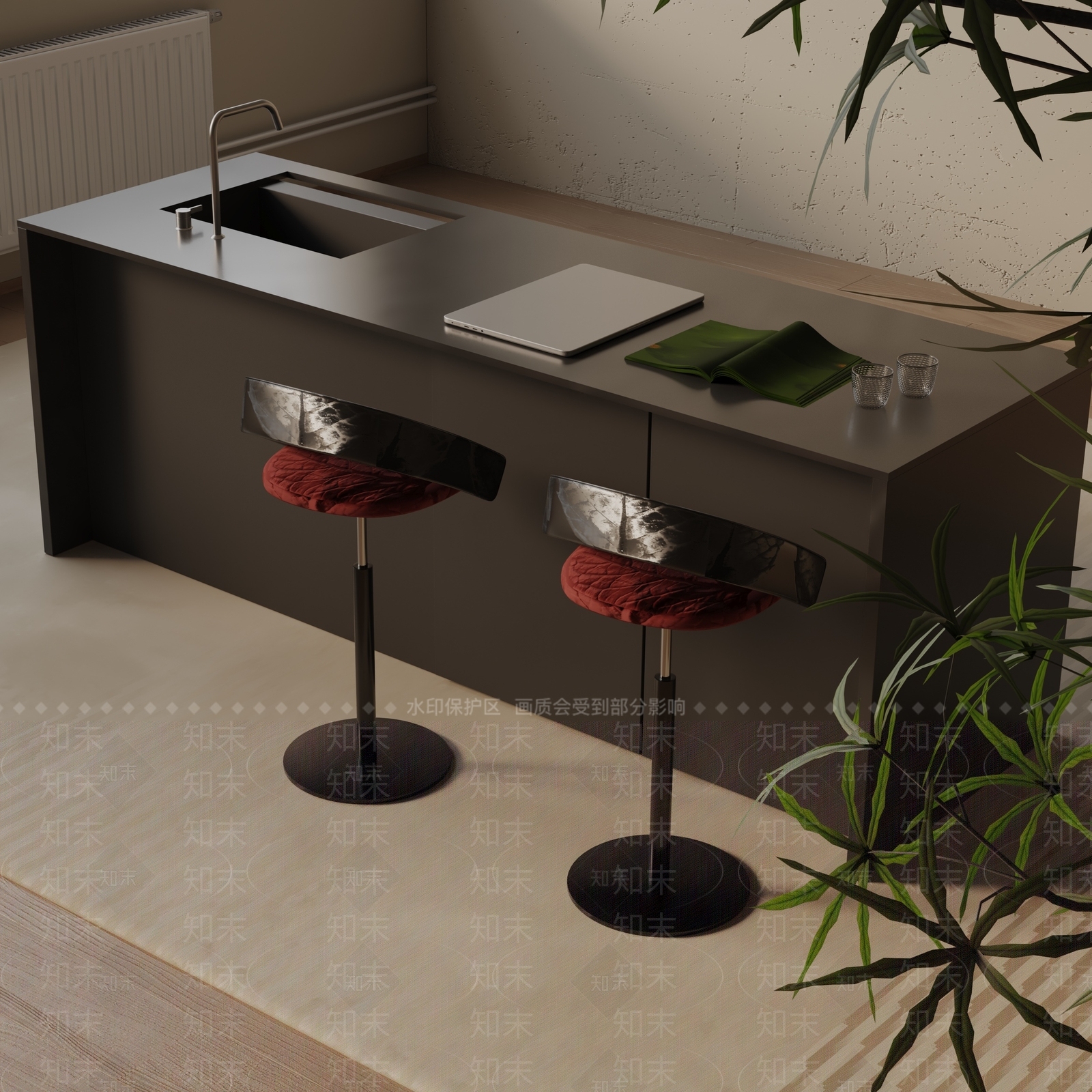 现代餐桌3D模型下载【ID:1193145059】