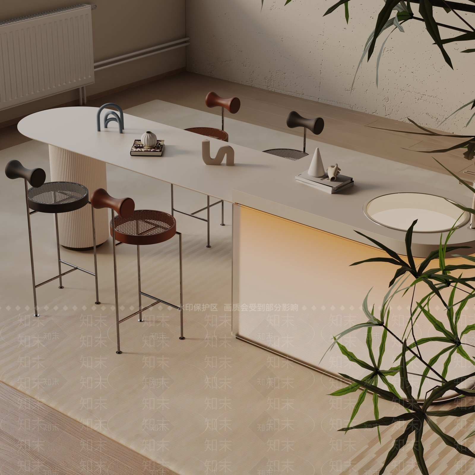 现代餐桌3D模型下载【ID:1193145614】