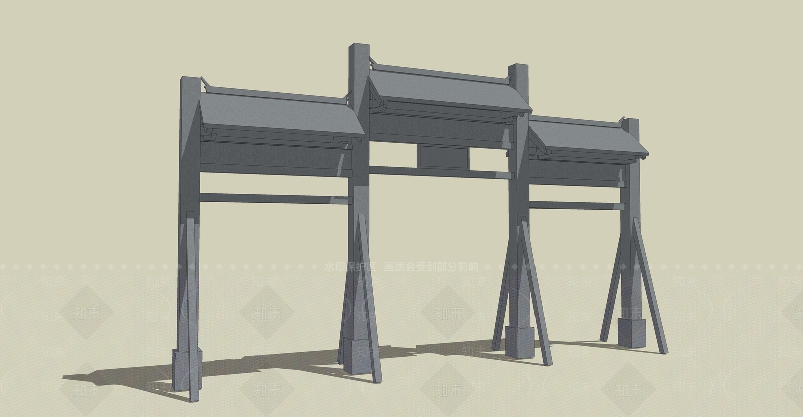 中式古建筑SU模型下载【ID:1193145460】