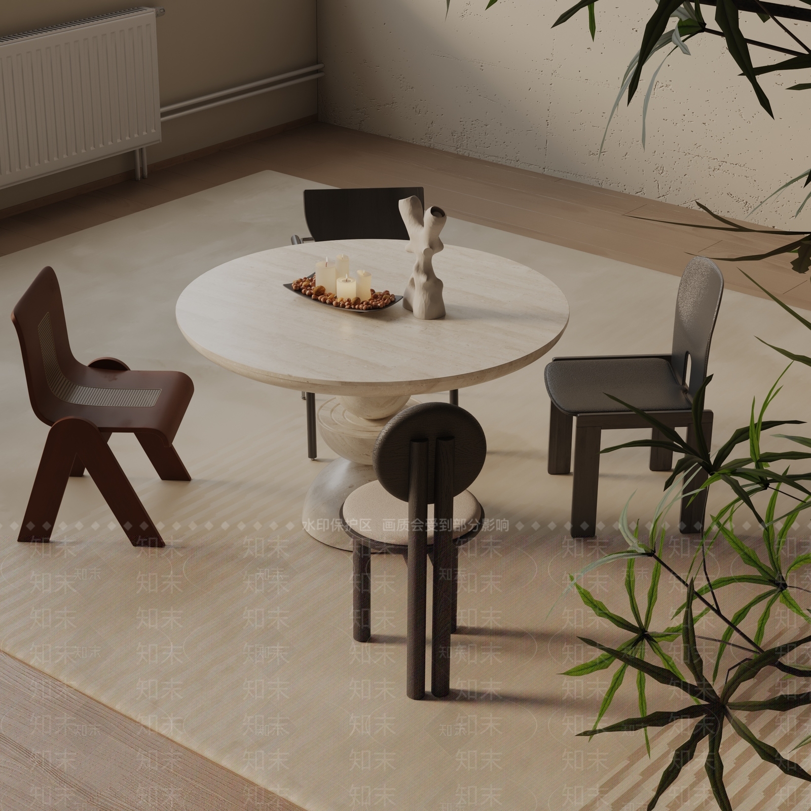 现代餐桌3D模型下载【ID:1193147253】