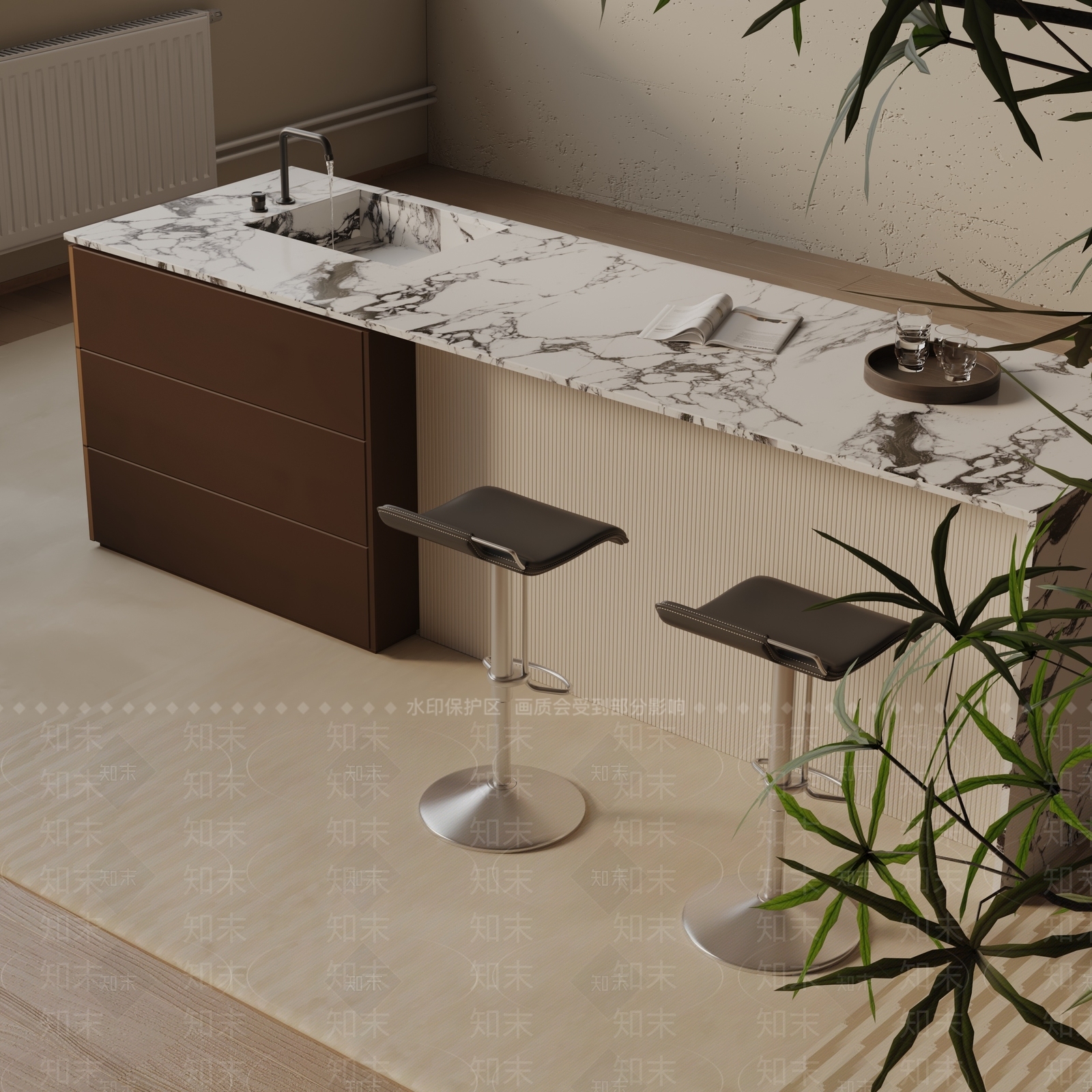 现代餐桌3D模型下载【ID:1193149398】