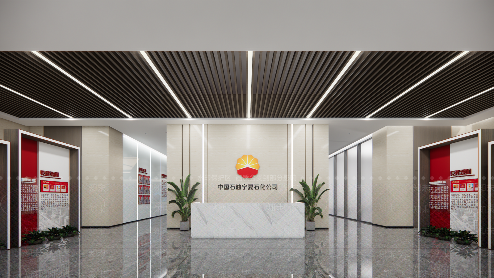 现代办公大堂SU模型下载【ID:1193151268】