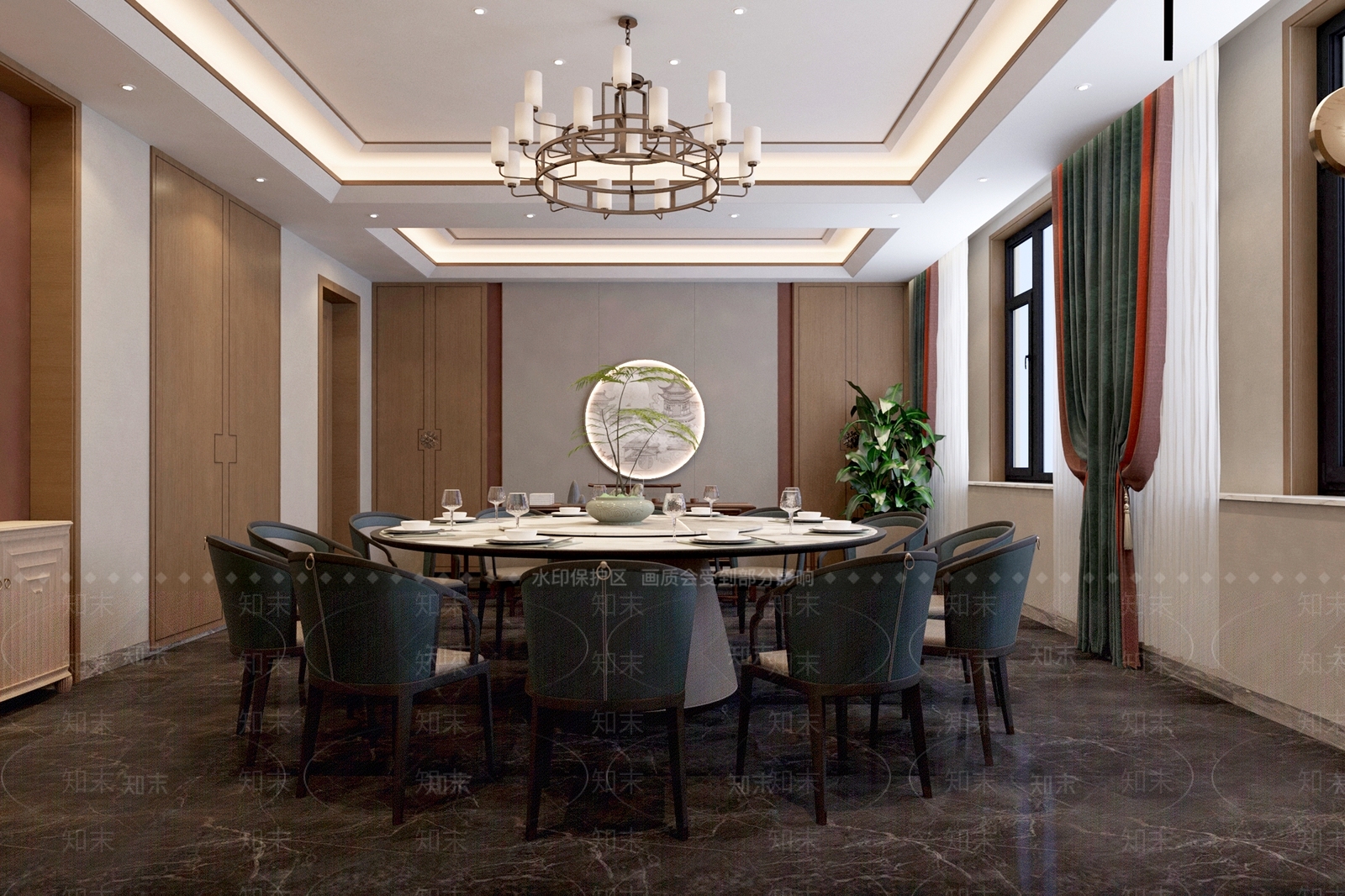 新中式现代包厢3D模型下载【ID:1193152148】