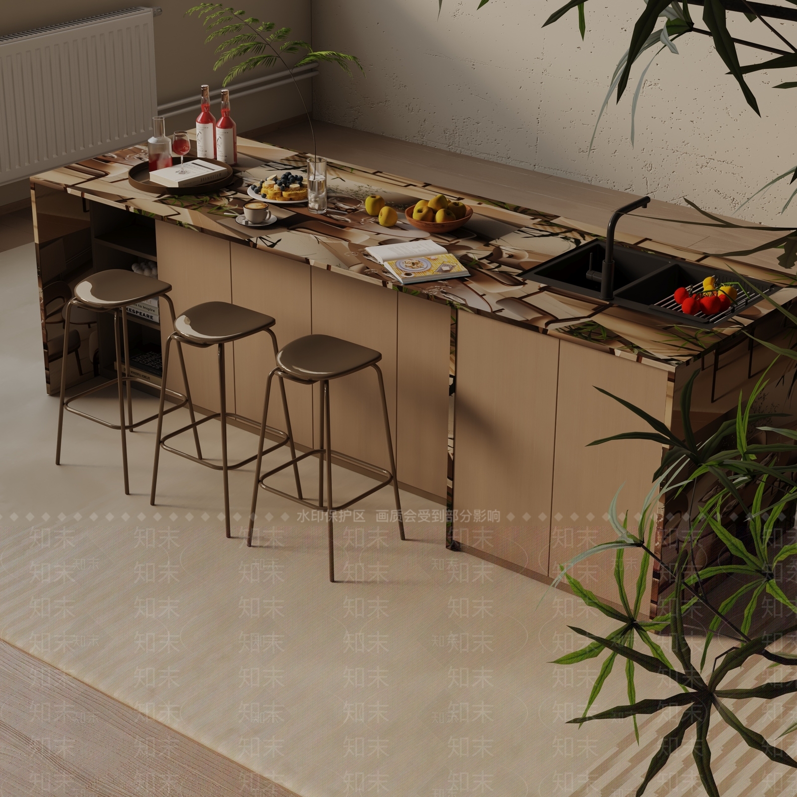 现代餐桌3D模型下载【ID:1193152304】
