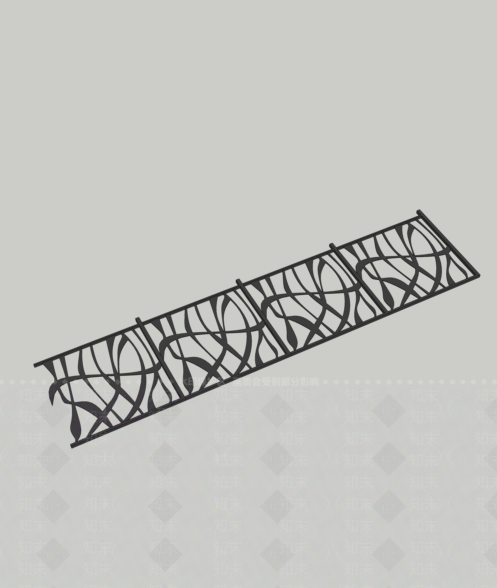 现代围栏护栏SU模型下载【ID:1193152817】