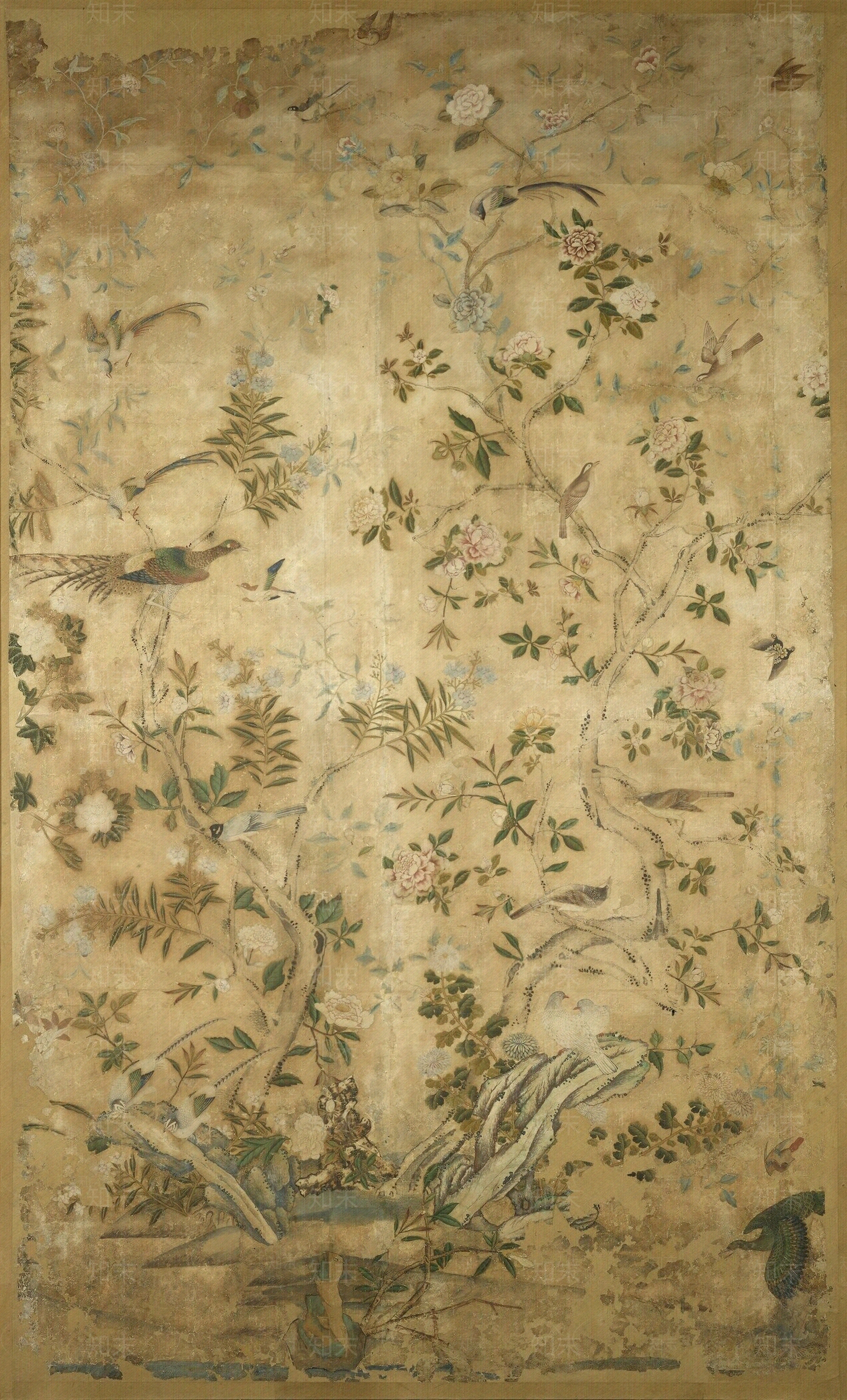 现代新中式植物壁纸贴图下载【ID:1193206721】