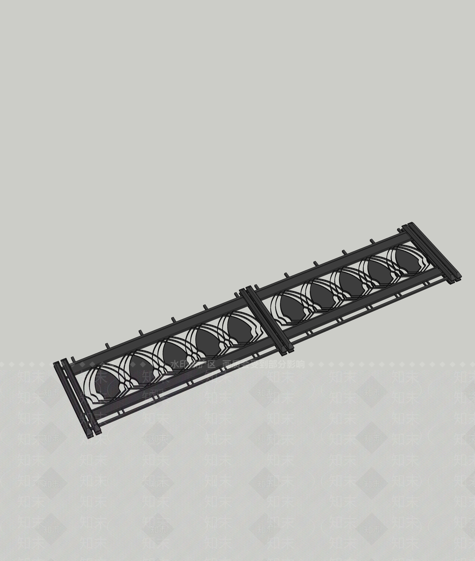 现代围栏护栏SU模型下载【ID:1193153452】